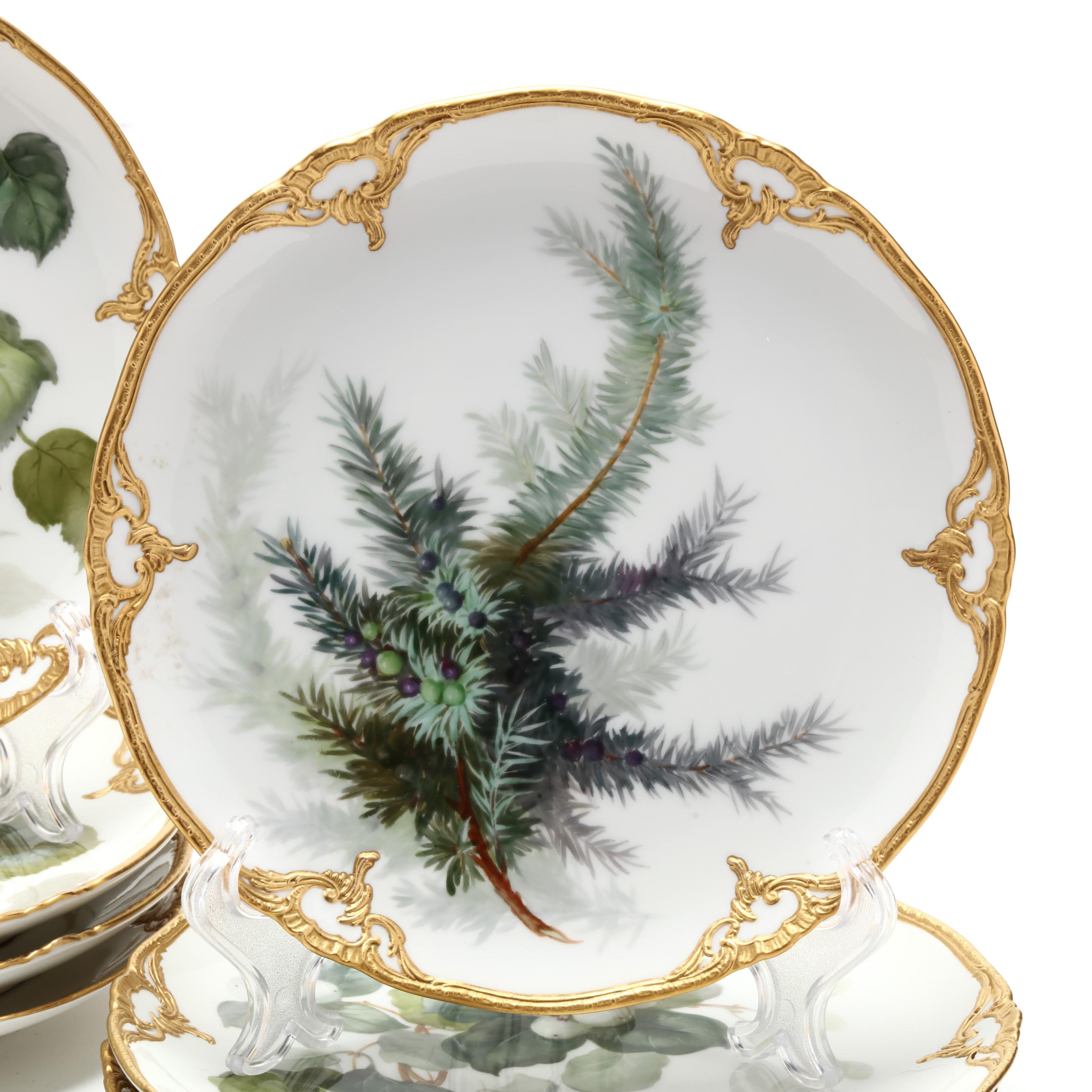 Set of Eleven Berlin (KPM) Porcelain Hand-Painted Plates (Lot 188