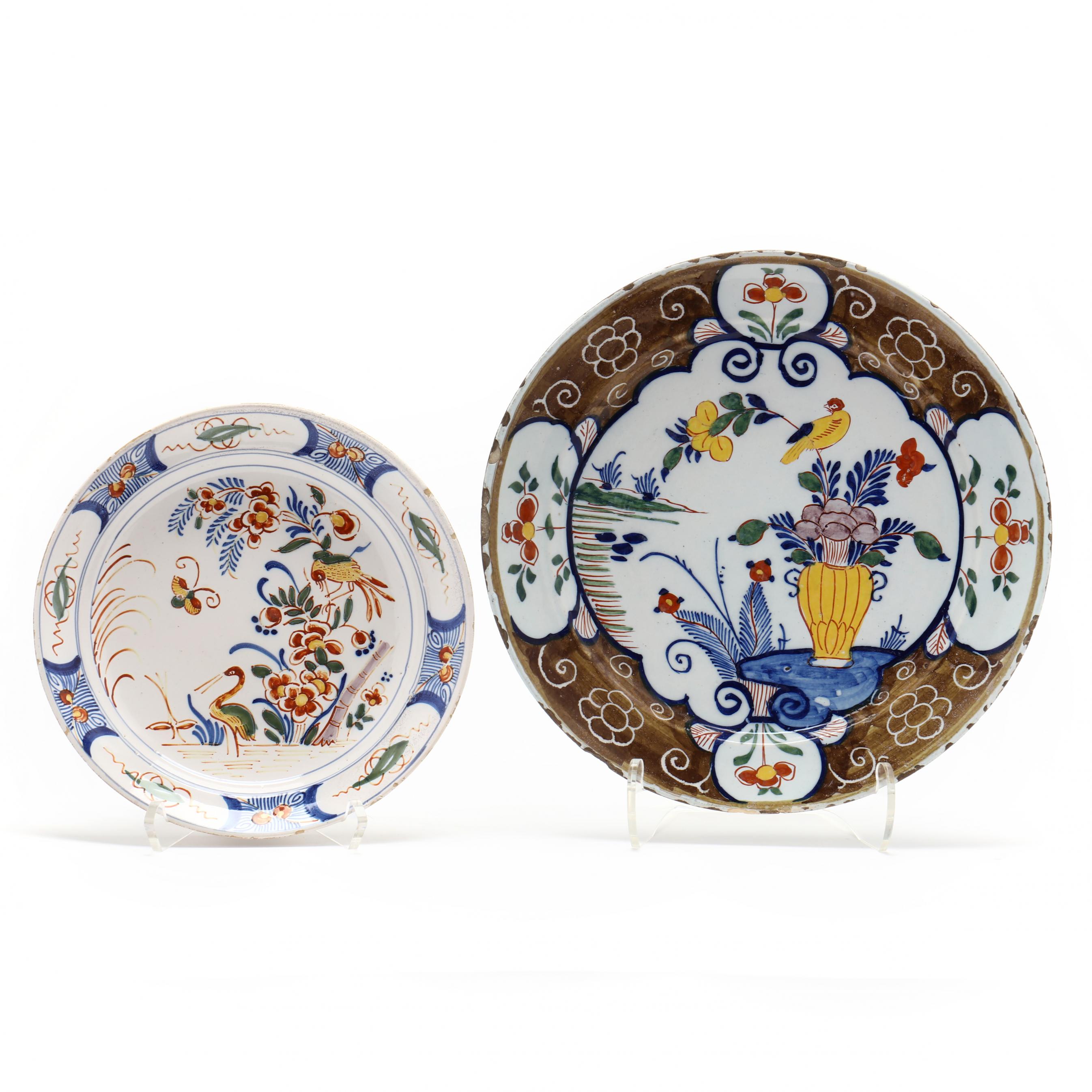 Two Dutch Delft Polychrome Plates (Lot 432 - The Spring