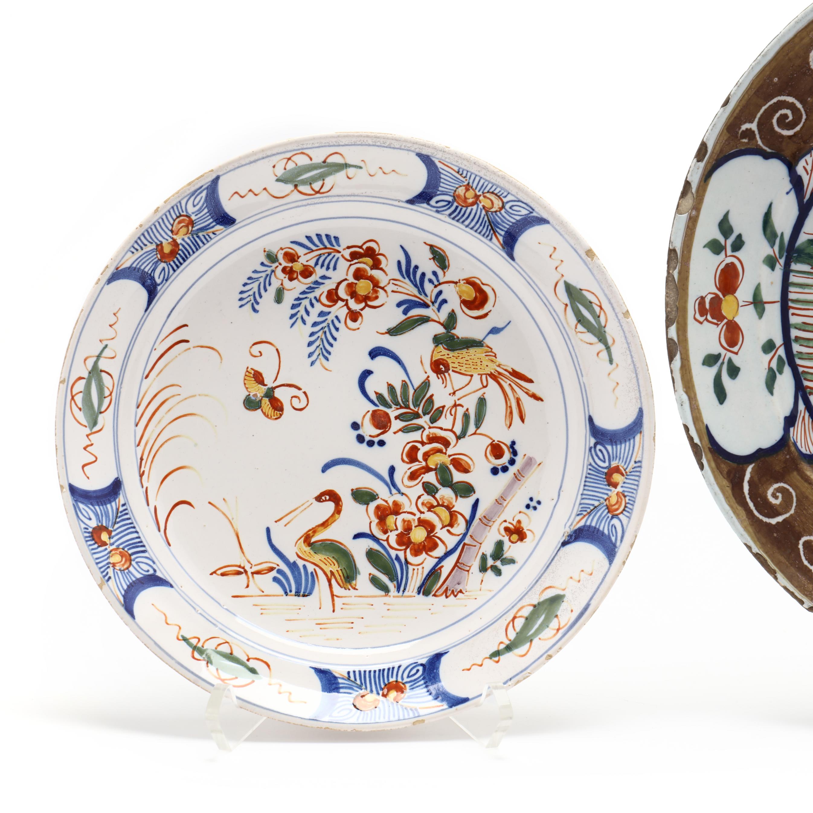 Two Dutch Delft Polychrome Plates (Lot 432 - The Spring Estate