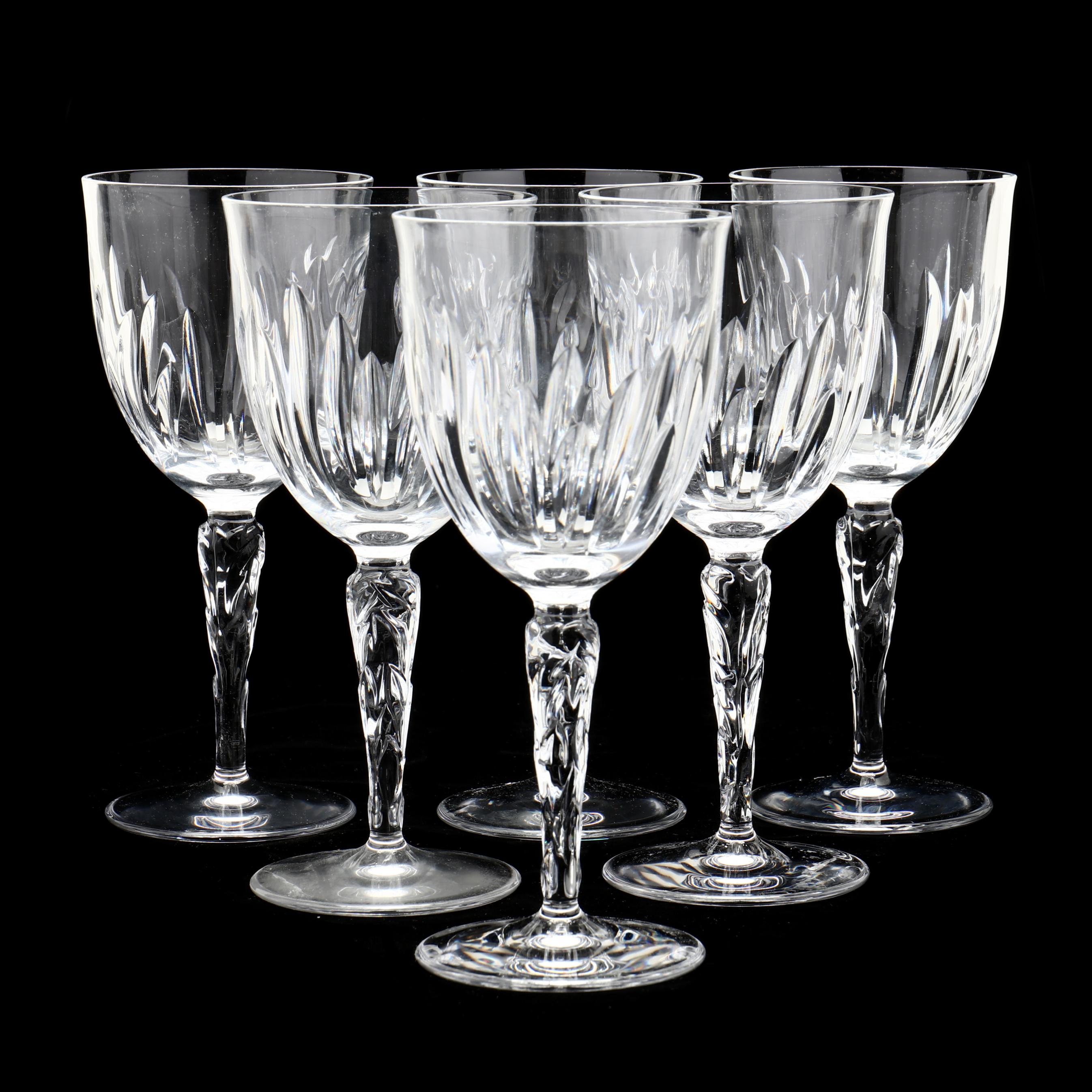 Tiffany & Co. Textured Translucent Crystal Wine Glasses - Set of