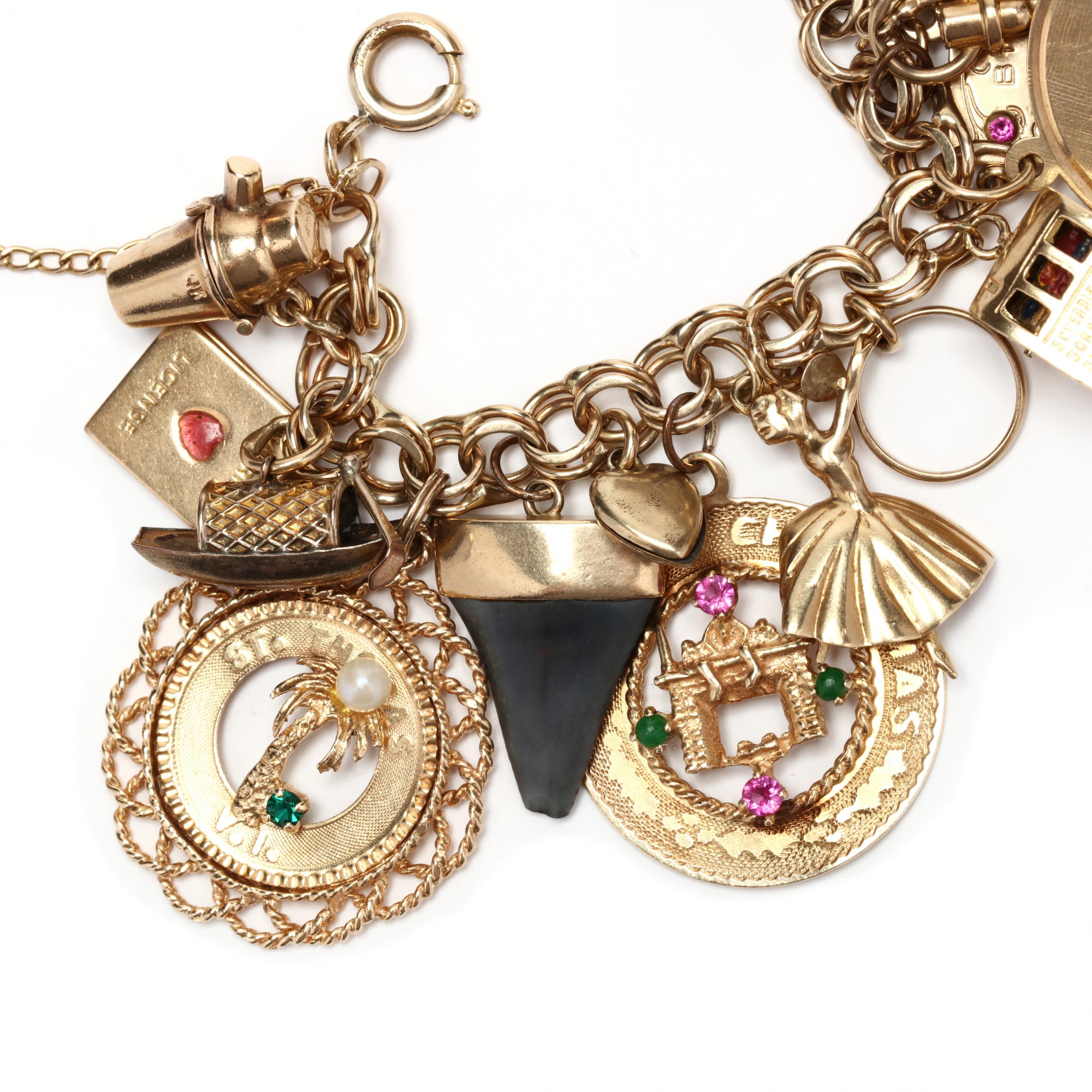 Gold Filled Charm Bracelet with Gold and Gold-Filled Charms (Lot 1048 -  Estate Jewelry, Fashion & Sterling SilverJun 16, 2022, 10:00am)