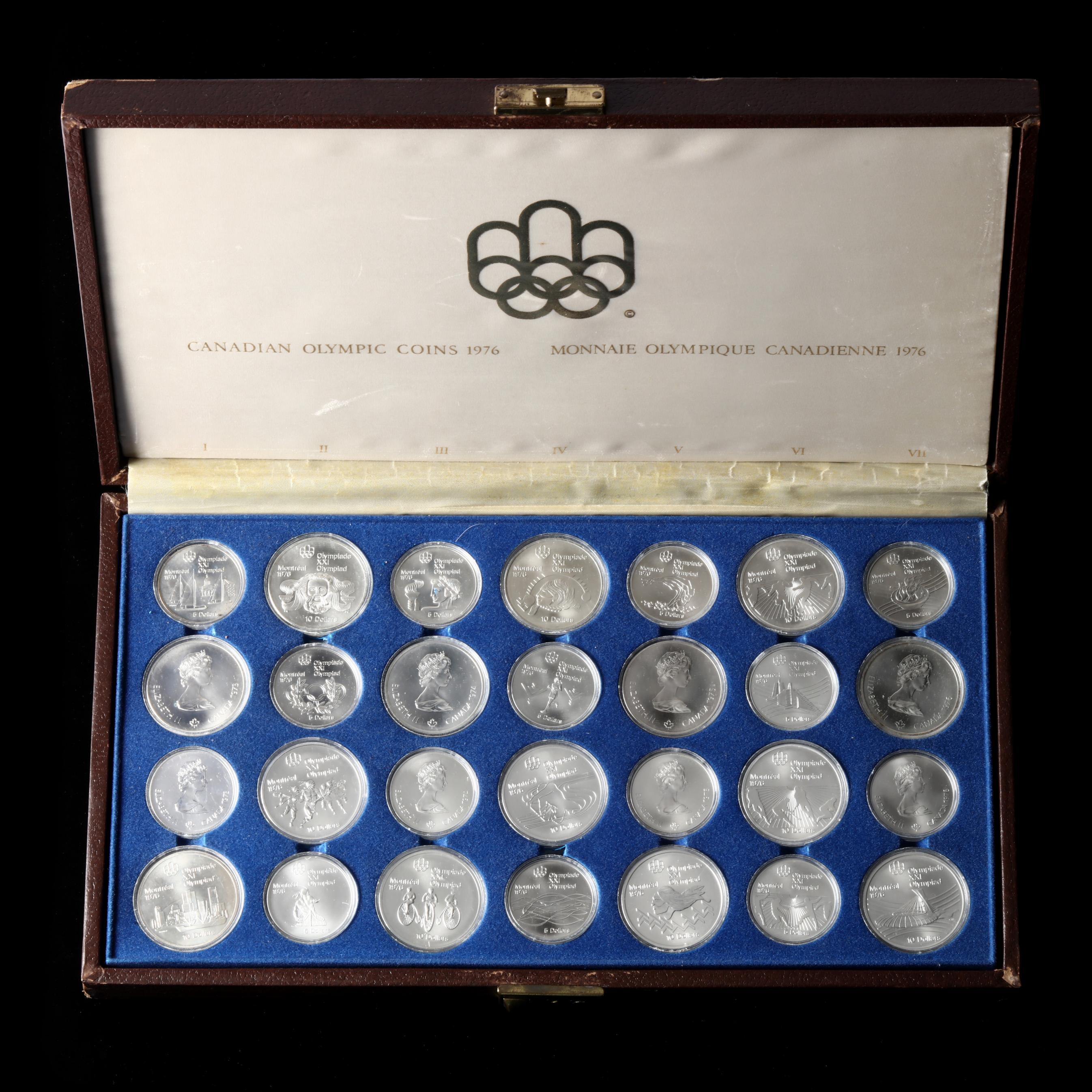 1976 Set of (28) Canadian Olympic Uncirculated Silver Coins (Lot