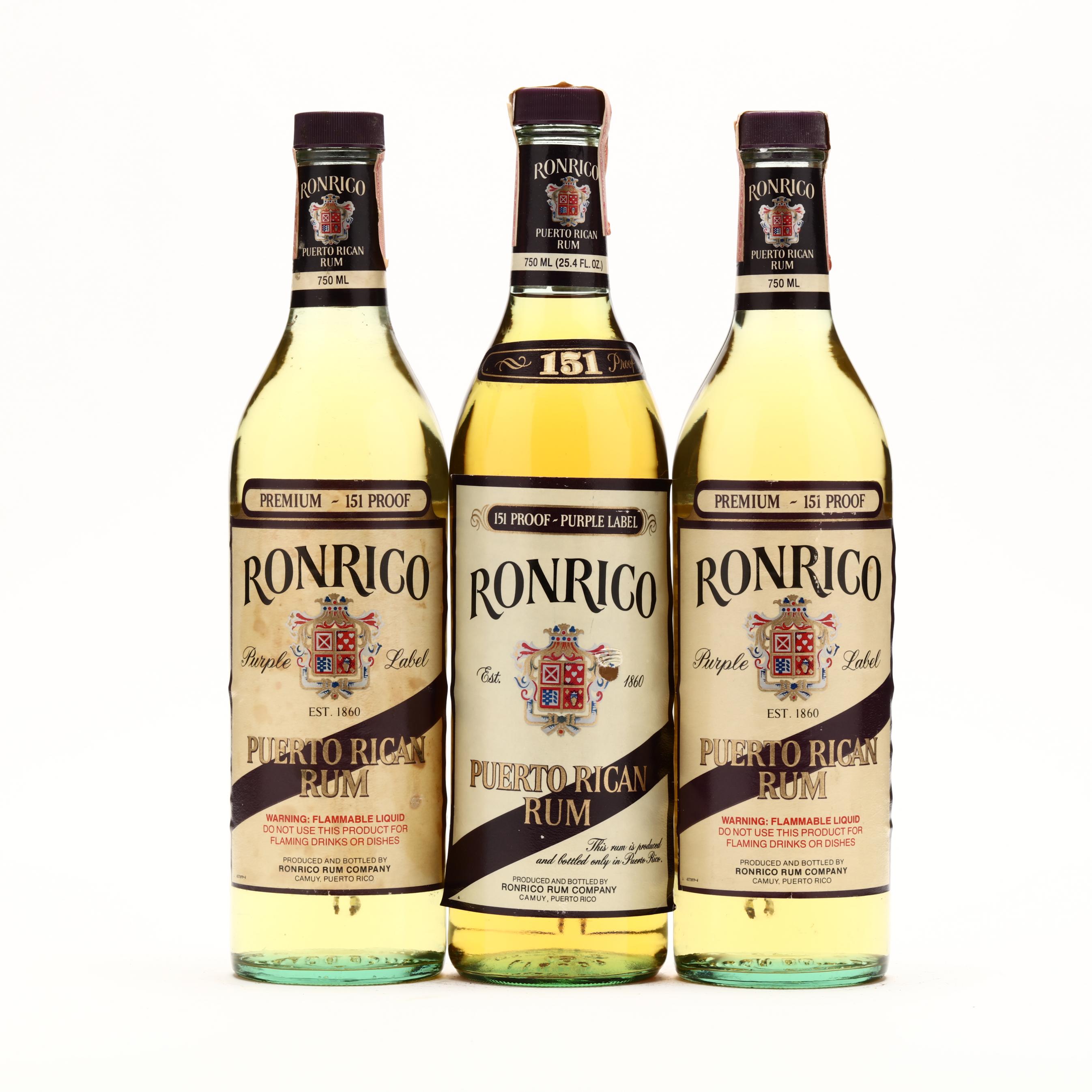 RONRICO PUERTO RICAN RUM 750ml出品約33年前の商品 Ronrico Purple Label Puerto Rican Rum (Lot 5219 - Rare SpiritsJun