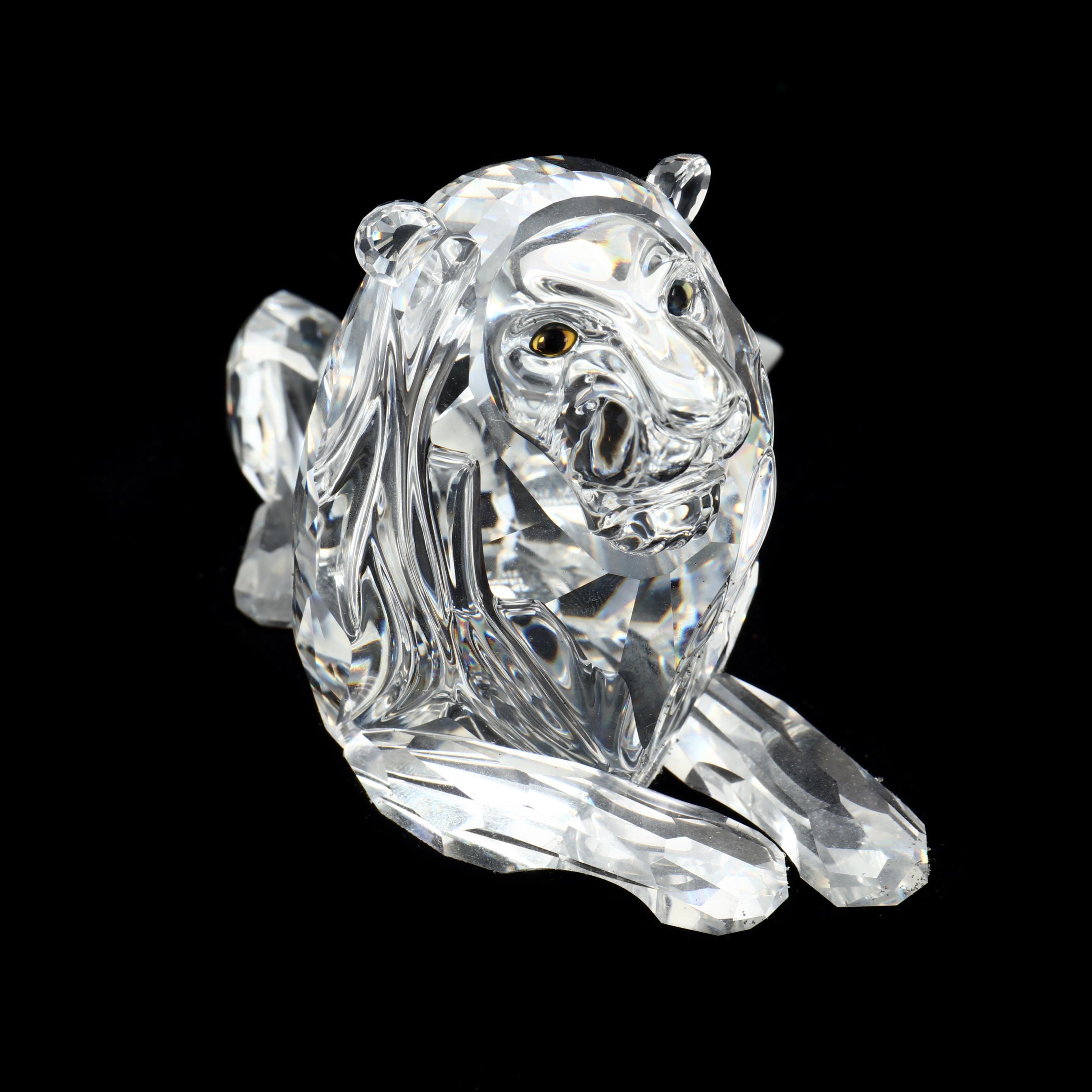 SWAROVSKI ライオン 彫刻 約12cm Swarovski Crystal Lion and Bald Eagle (Lot 1249 - Memorial