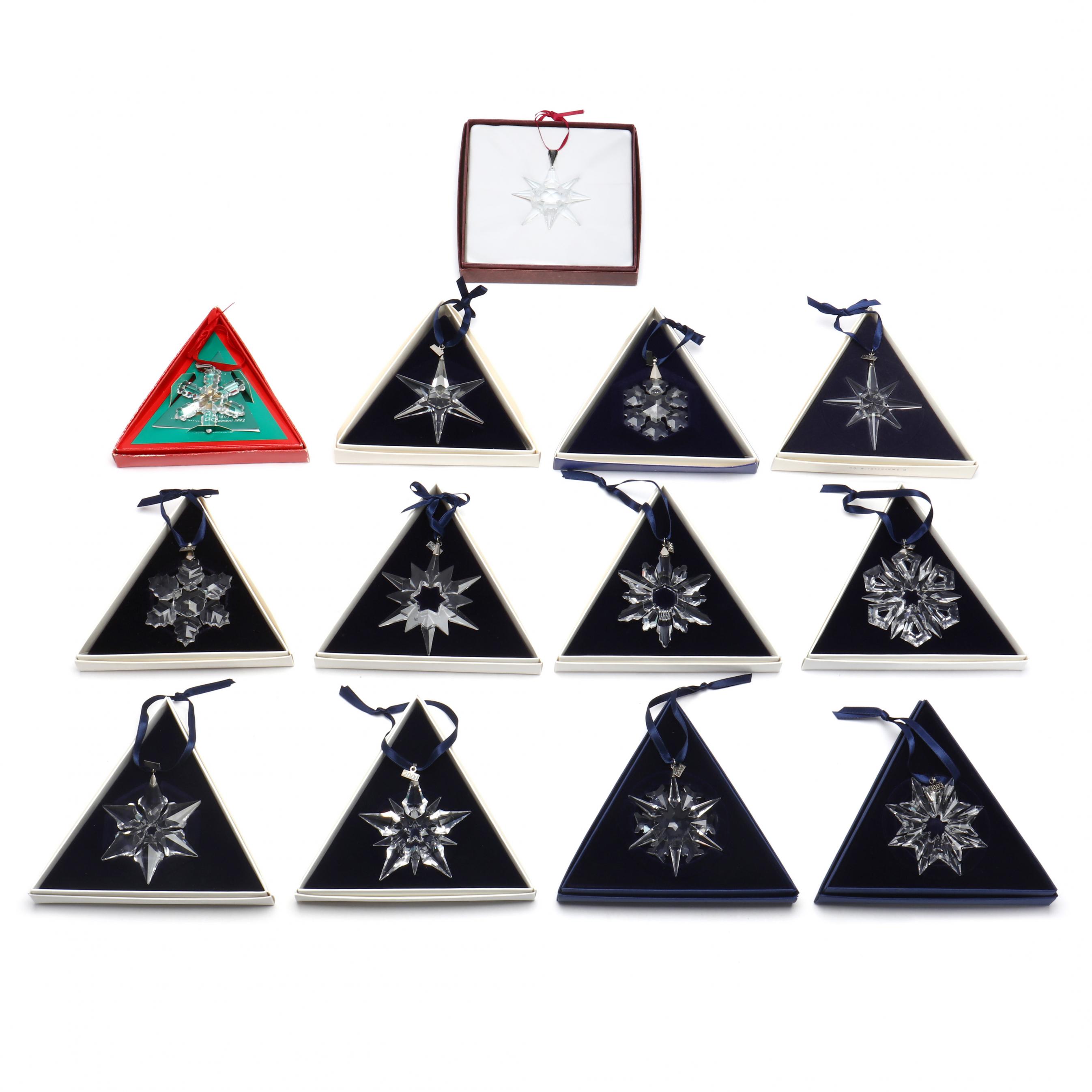 13) Swarovski Crystal Christmas Ornaments (Lot 1251
