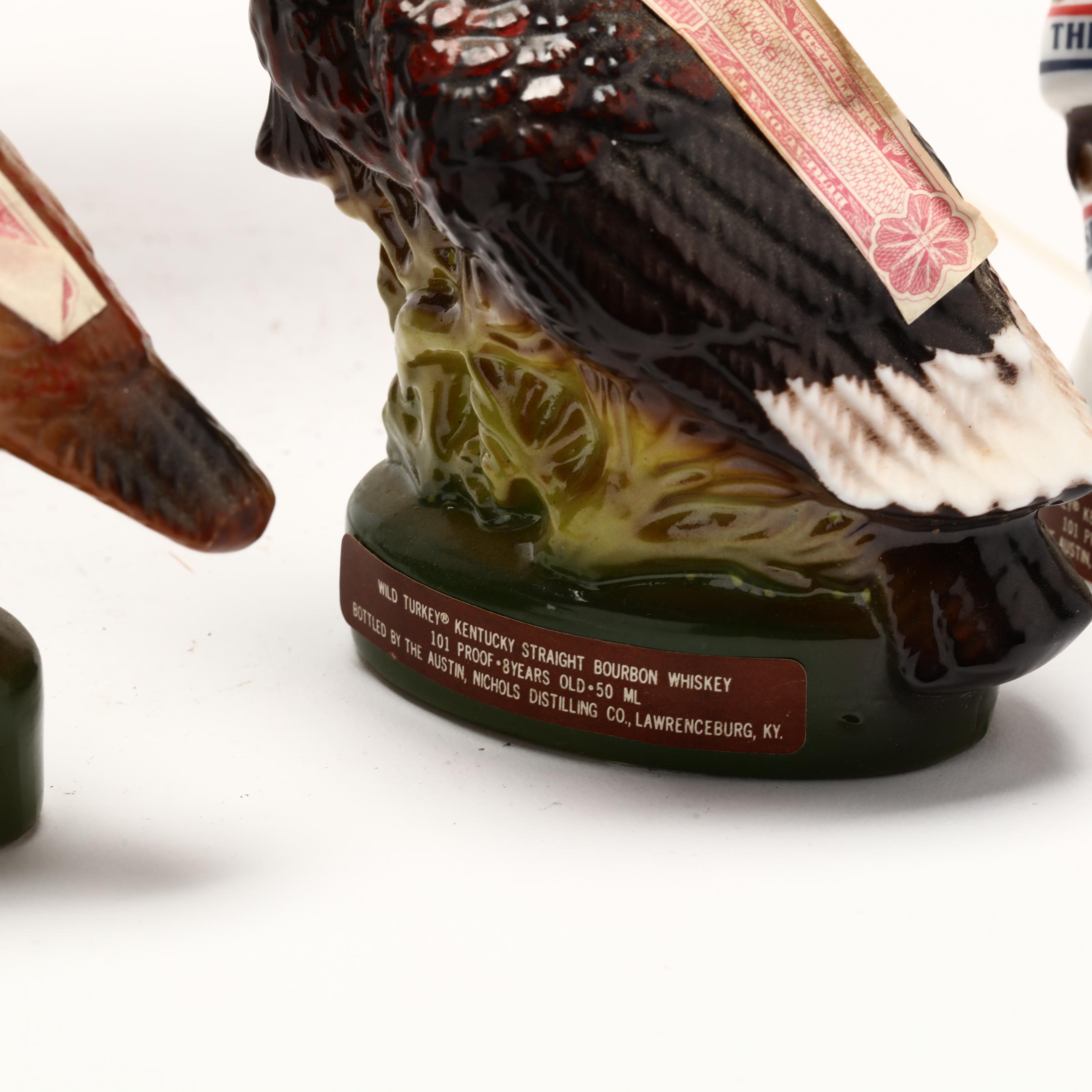 Wild Turkey Bourbon Whiskey in Porcelain Decanter & Mini-Decanters
