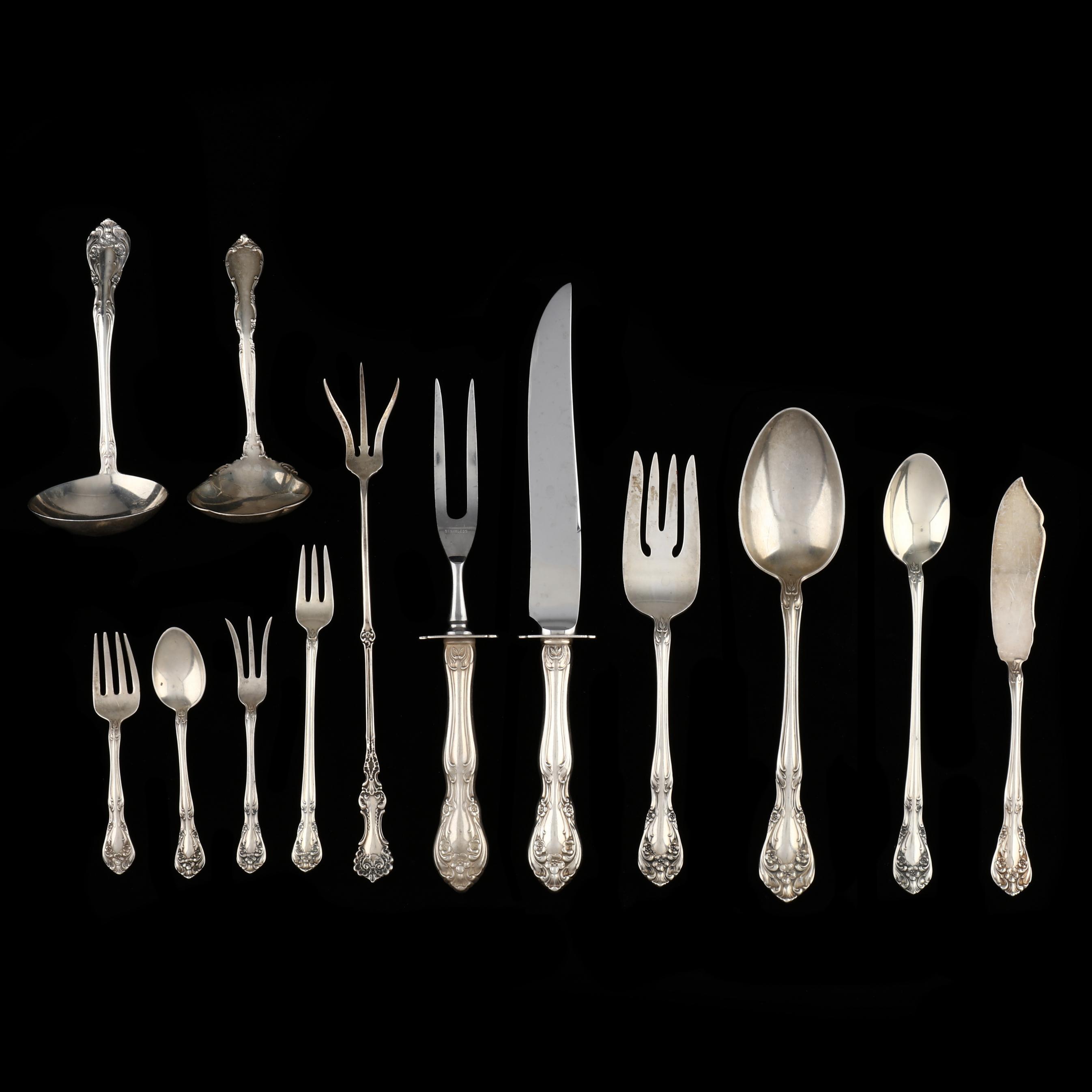Alvin Chateau Rose Sterling Silver Flatware Service (Lot 1161