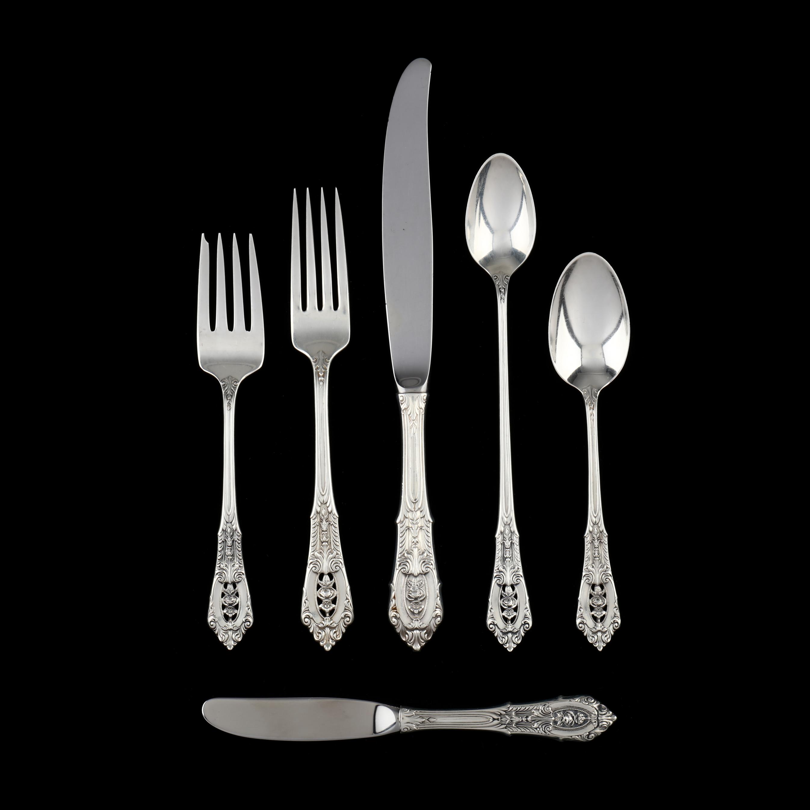 Wallace Royal Rose Pierced Tablespoon Details about   Sterling Silver Flatware 