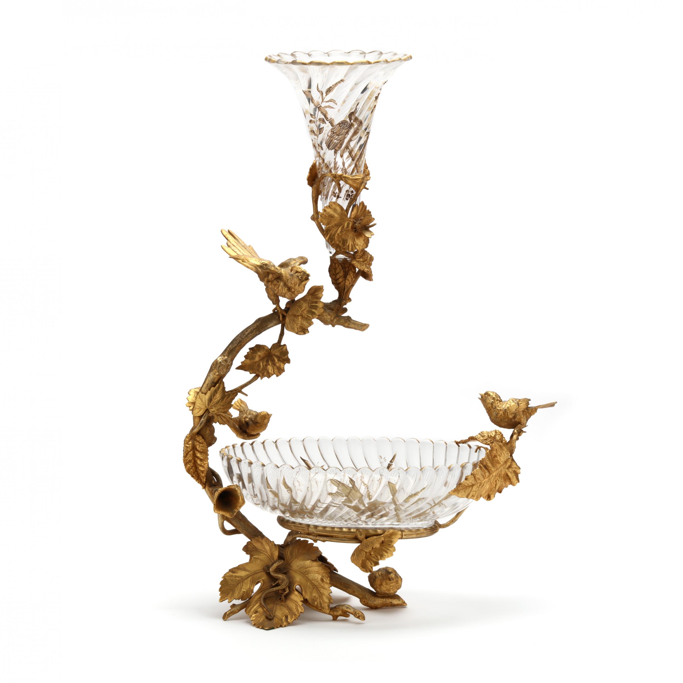 Baccarat, Orientalist Swirl and Dorè Epergne (Lot 165 - Signature