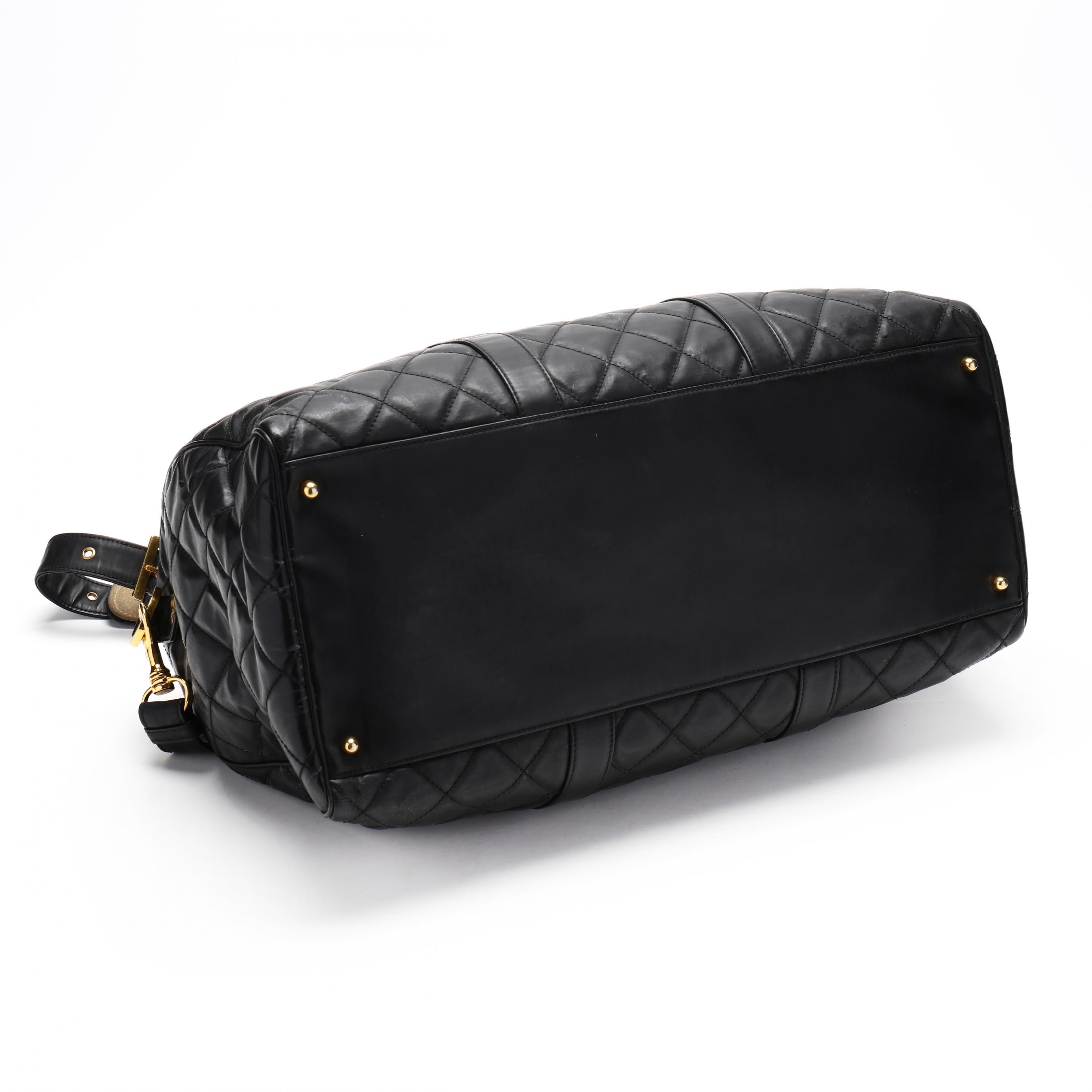 Black Quilted Boston Style Duffle Bag, Chanel (Lot 1012 - Estate