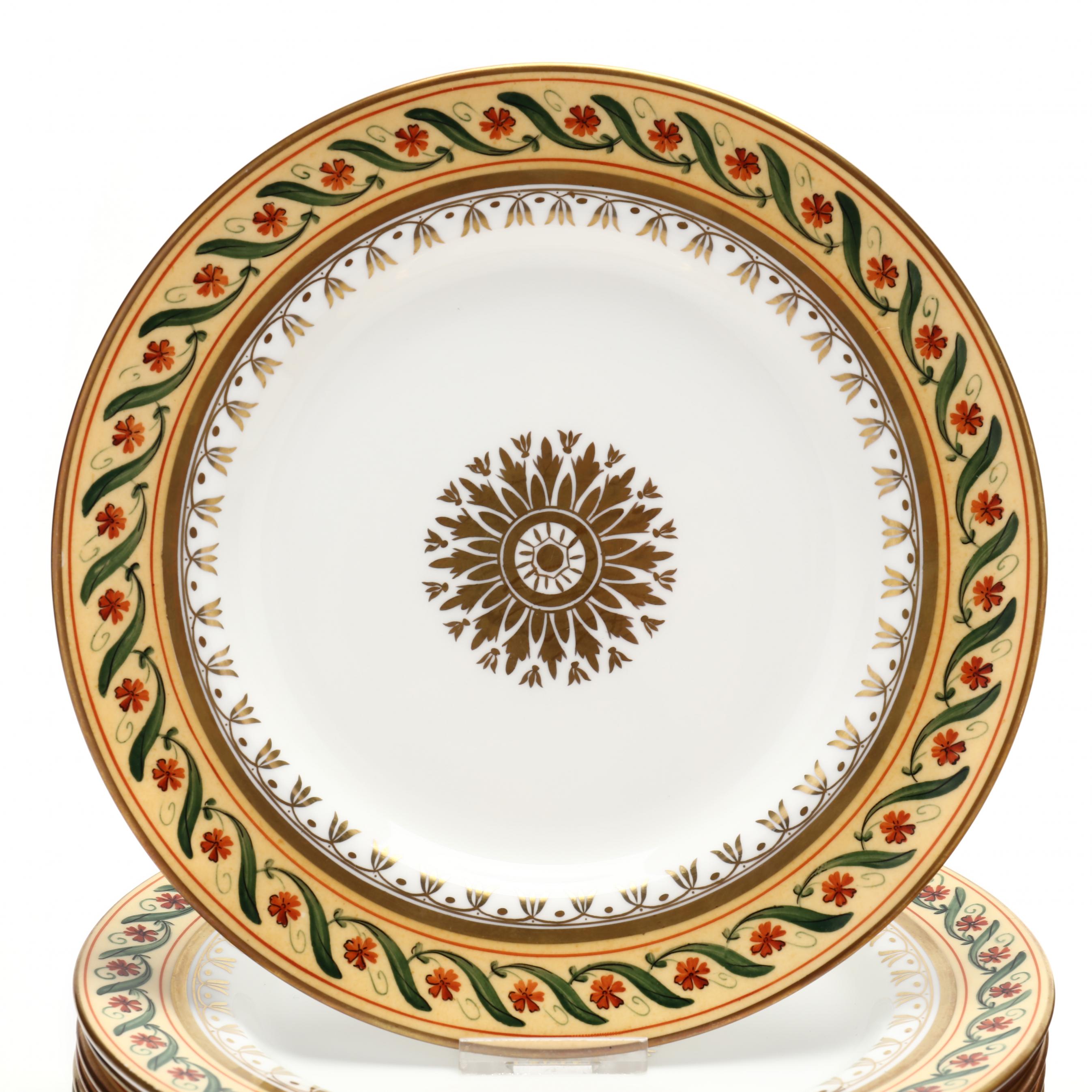 Tiffany & Co., (19) Plates Decorated by the Atelier Camille Le