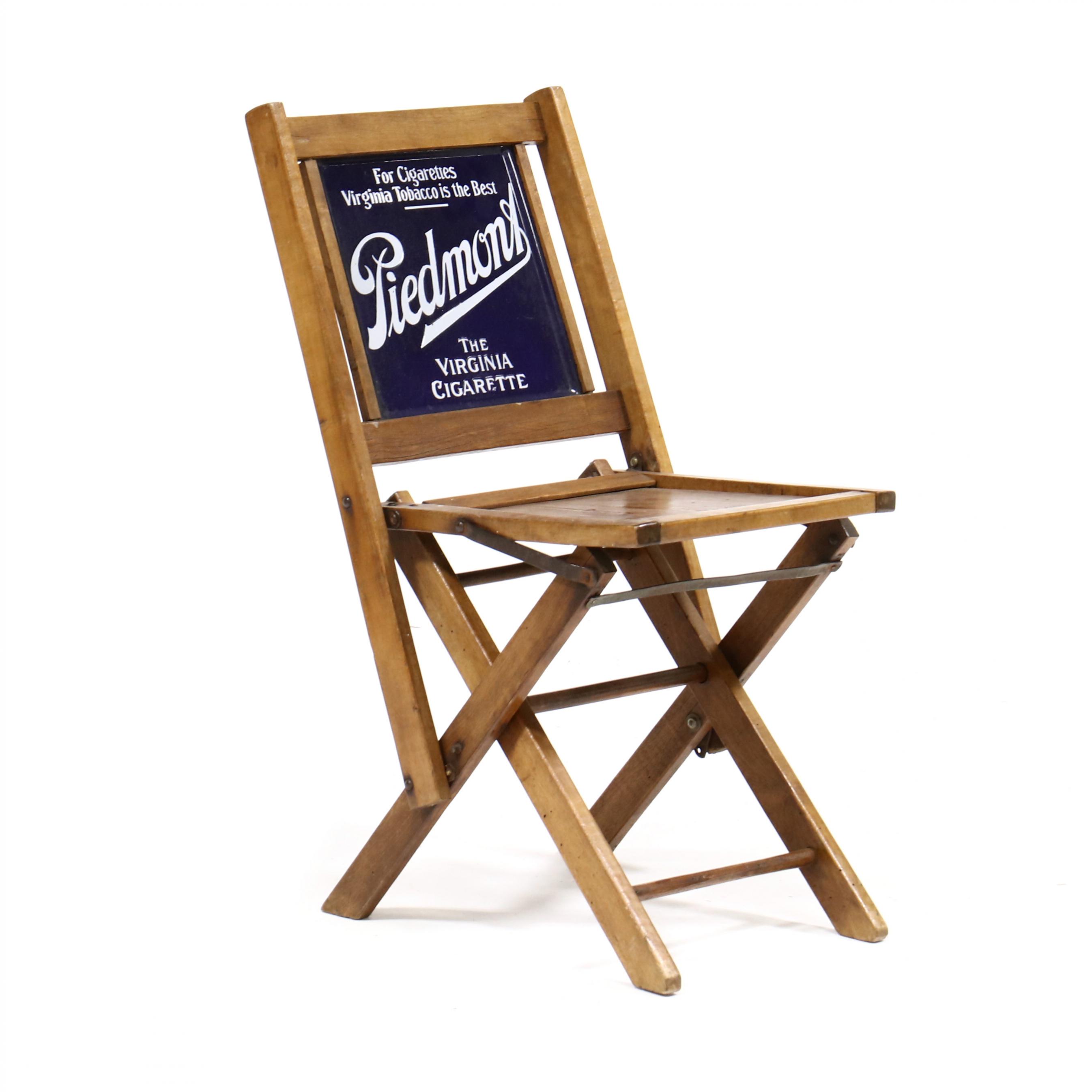 tobacco chair Piedmont, Virginia Tobacco Advertising Folding Chair (Lot 1375