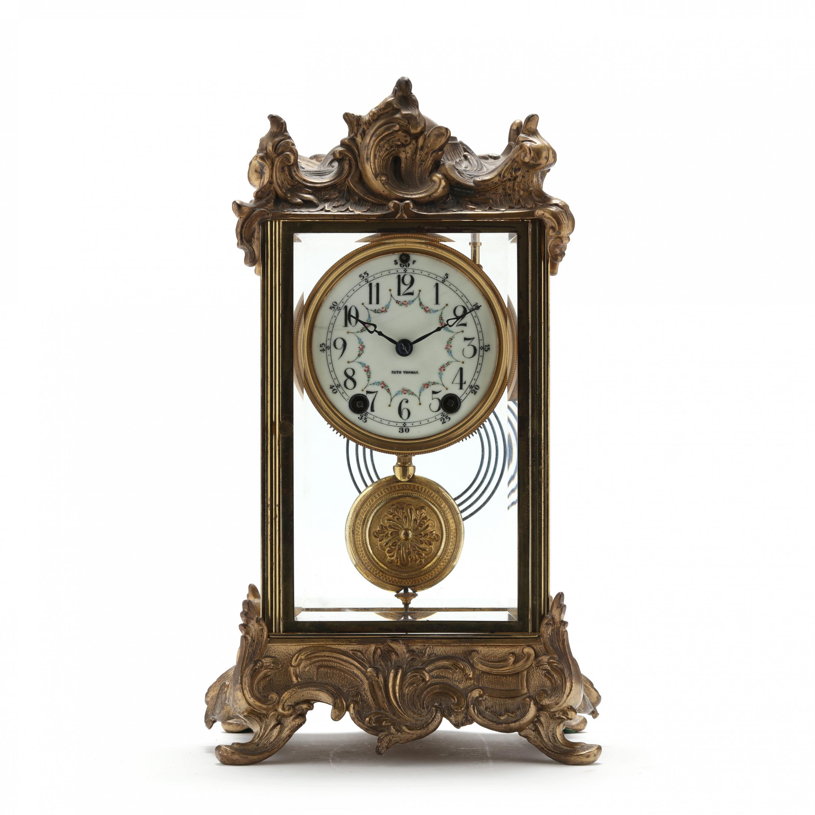 ☆希少☆ NARUMI Mall of Fame 時計 プレート スタンド付き Seth Thomas, Empire No. 10 Crystal Regulator Clock (Lot 2297