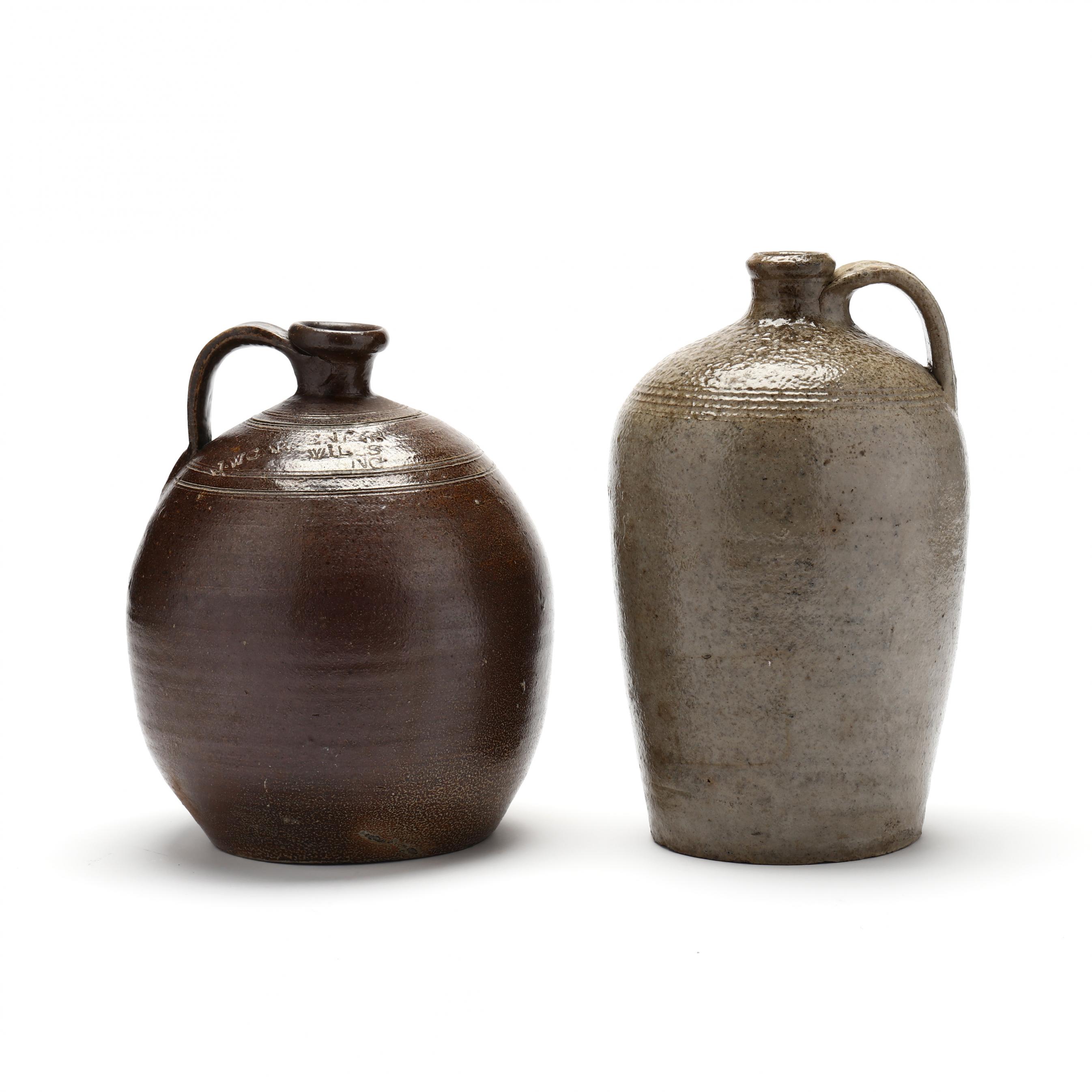 John Wesley Carpenter (b.1843?-? NC and VA), Two One Gallon Jugs