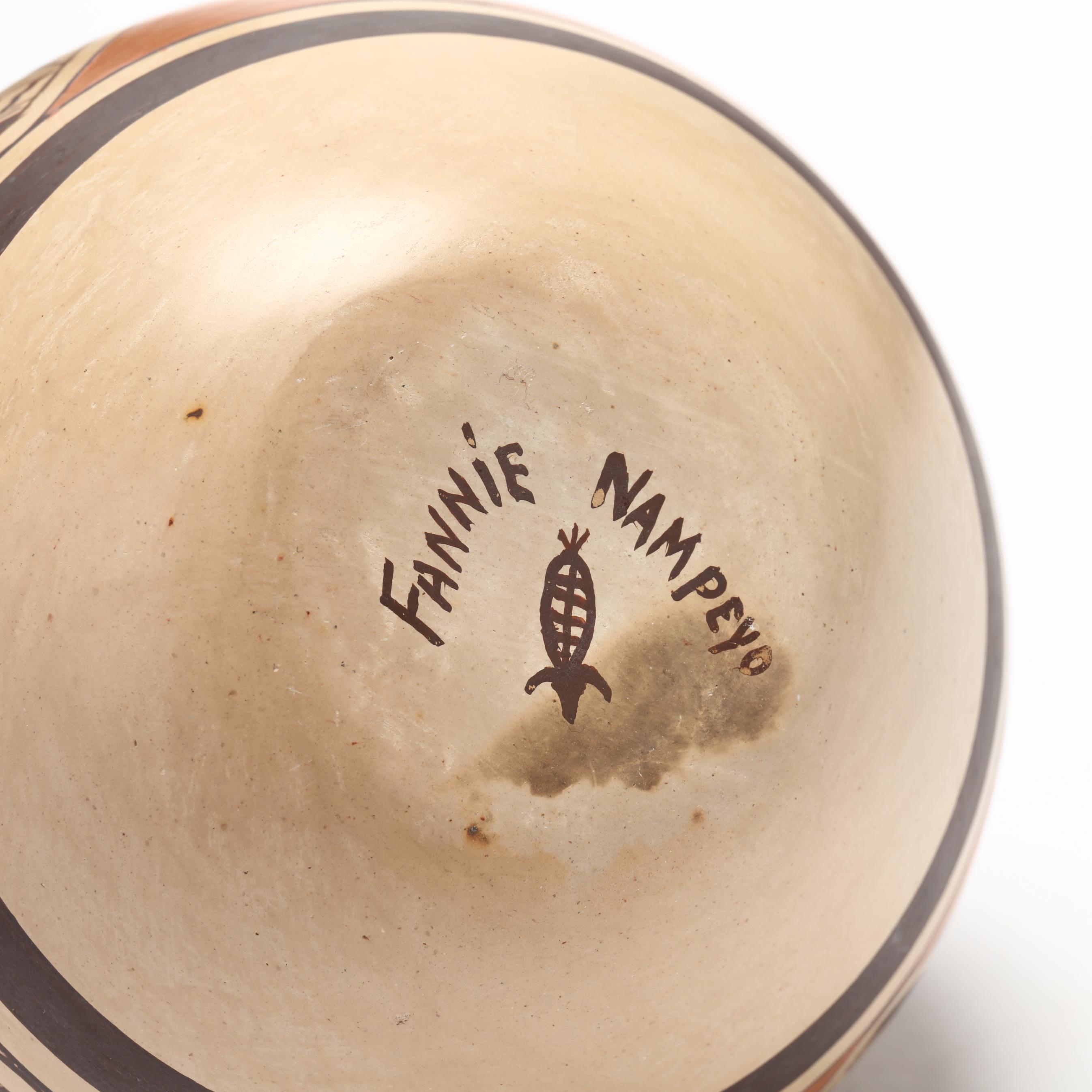 【楽ギフ_のし宛書】 Fannie Nampeyo (Hopi 1900-1987) Polychrome Pottery Jar (Lot 工芸品