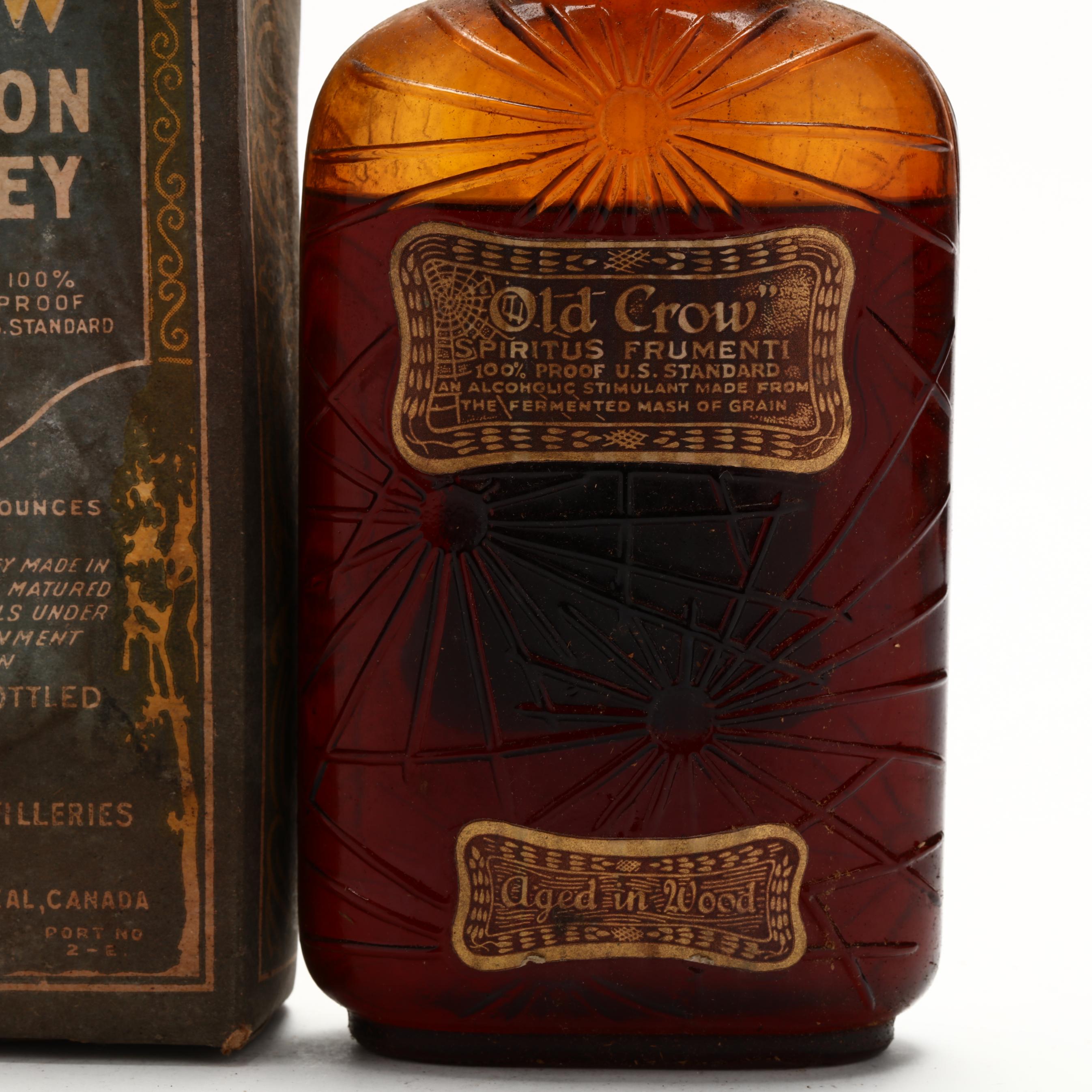 【値段交渉可能】OLDCROW bonted 旧ボトル 空き瓶 レア Old Crow Bourbon Whiskey (Lot 9017 - Rare SpiritsDec 2, 2022, 12:00pm)