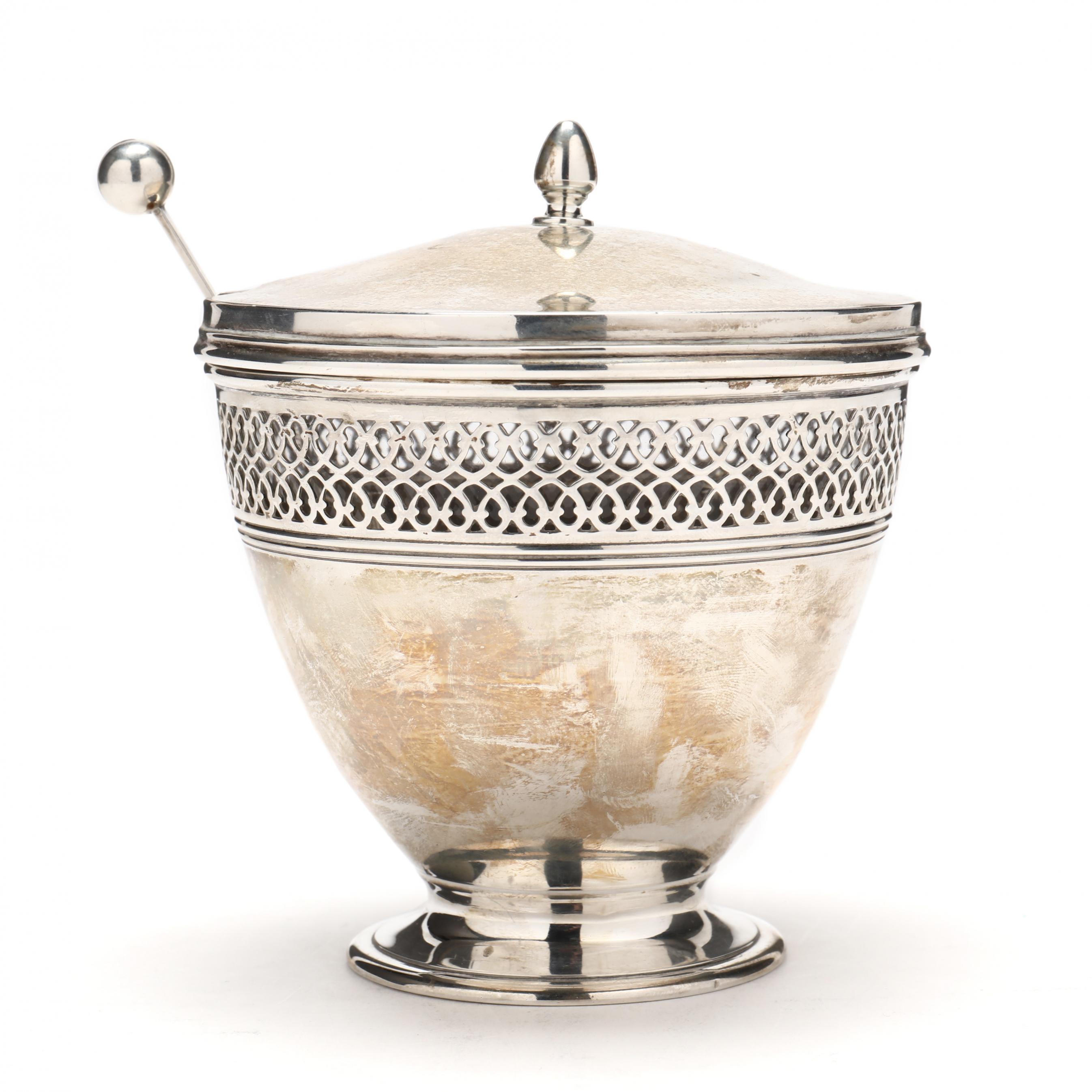 Tiffany & Co. Sterling Silver Jam Jar with Cartier Spoon