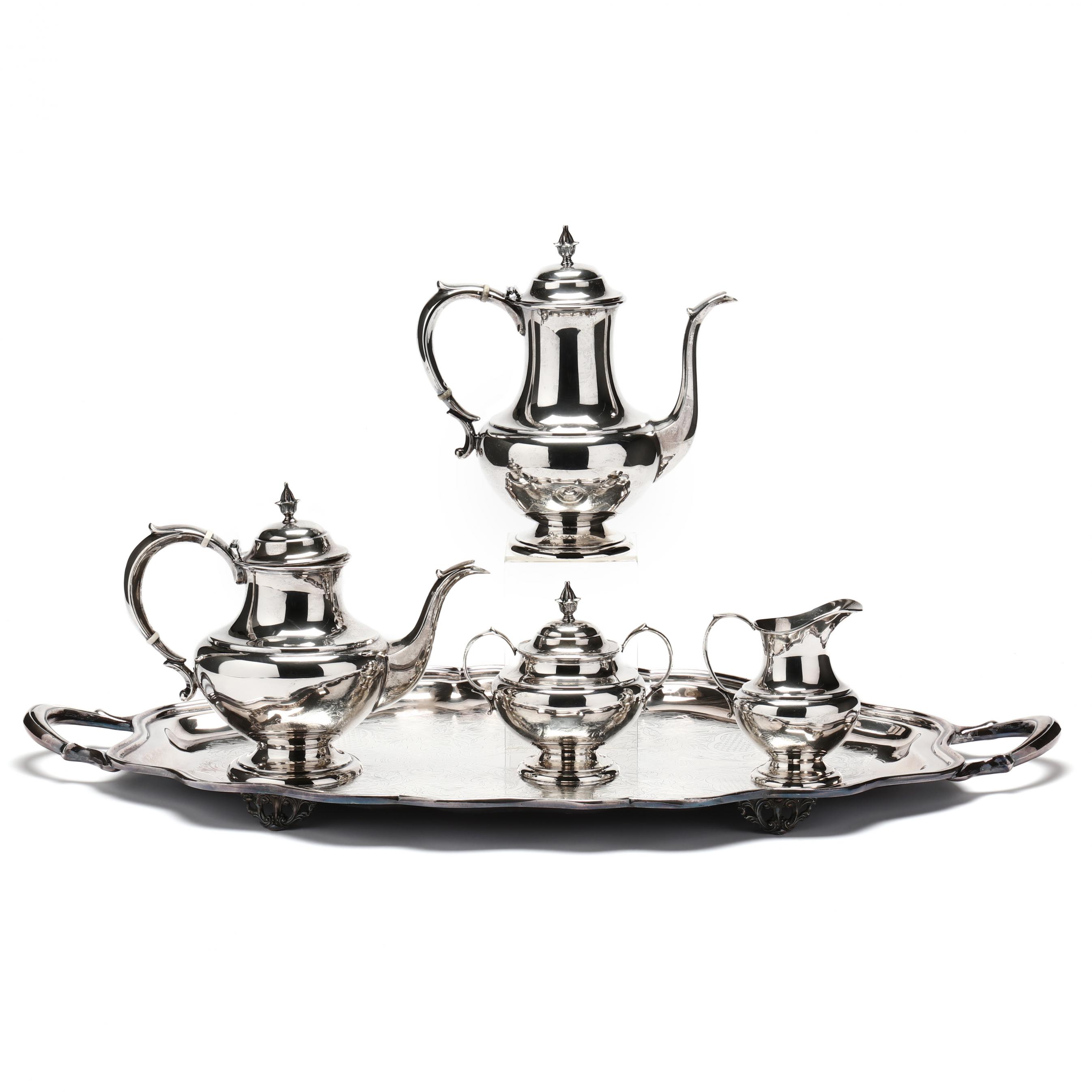 Four Piece Reed & Barton The Pilgrim Sterling Silver Coffee & Tea