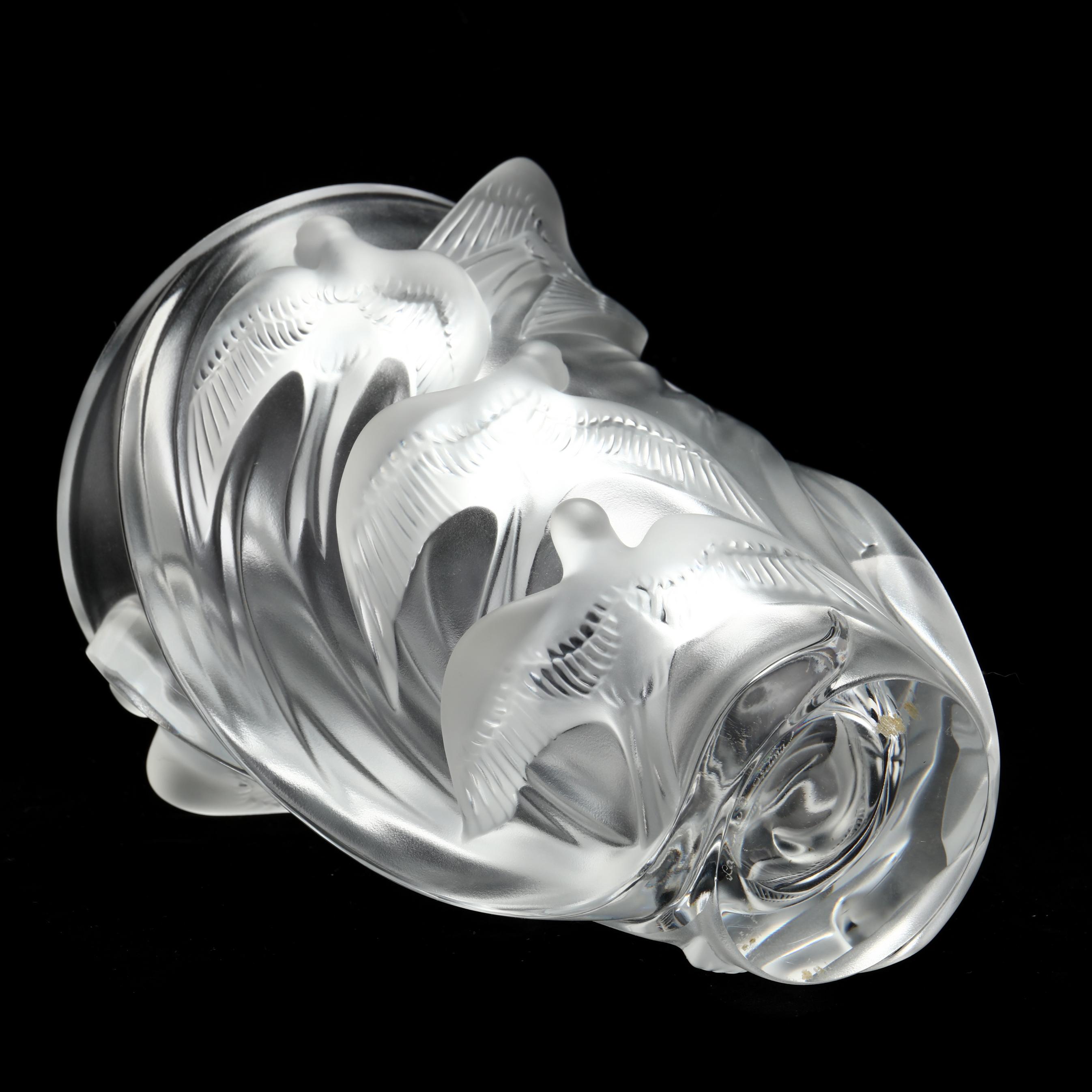 LALIQUE クリスタル皿 未使用品　ケースあり約40㎝ LALIQUE クリスタル皿 未使用品 ケースあり約40㎝