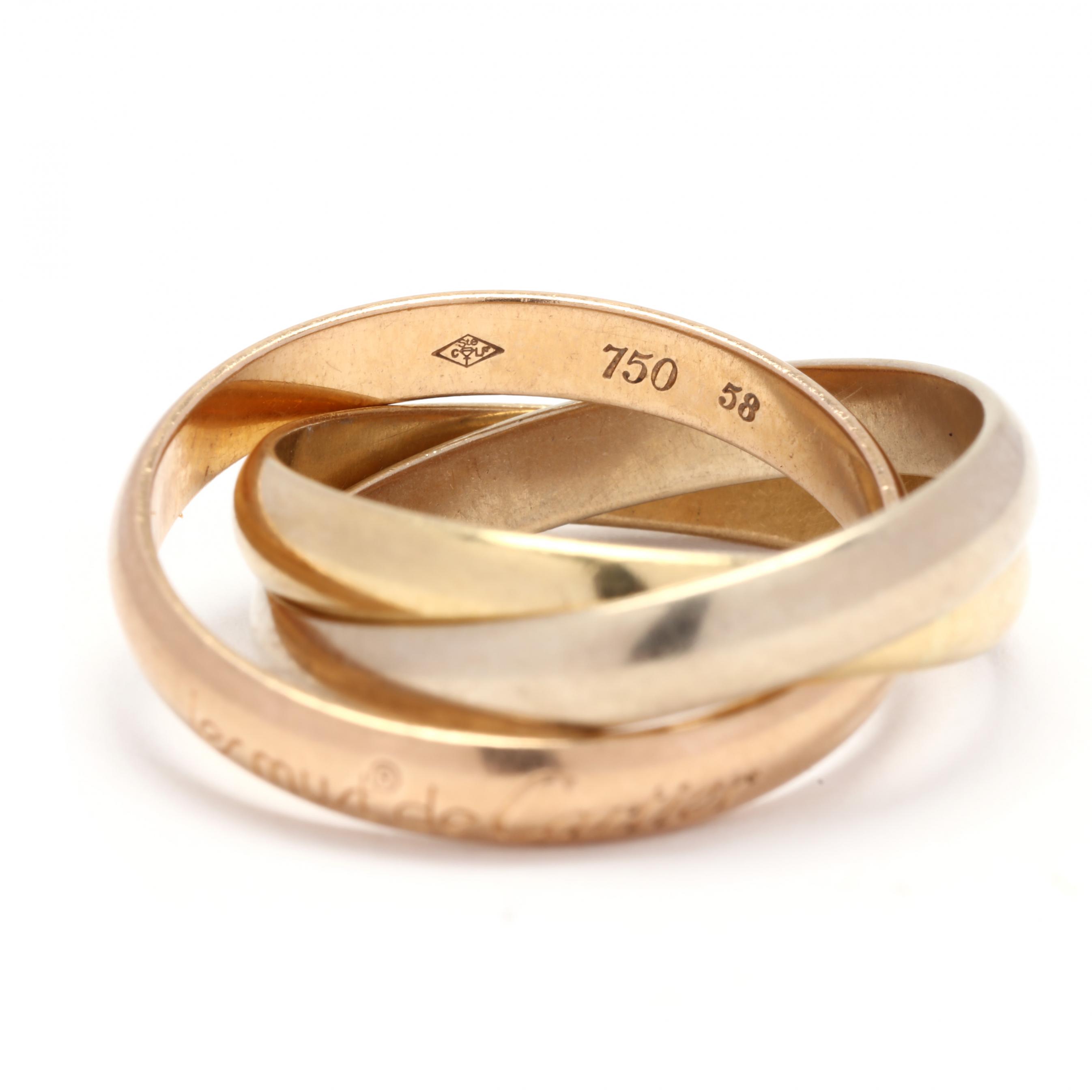 Tri-Color Gold Trinity Ring, le must de Cartier (Lot 1072