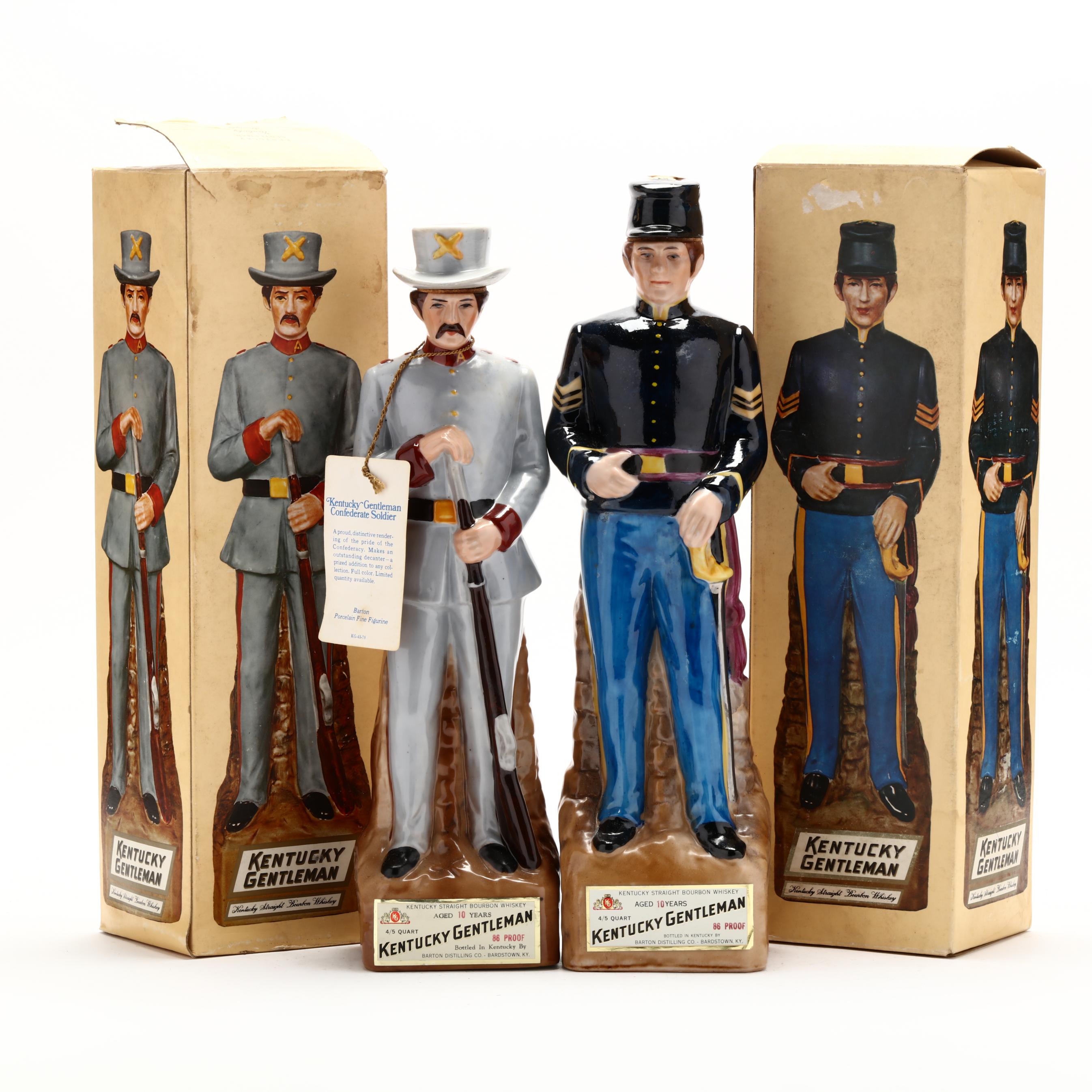 Kentucky Gentleman Bourbon Whiskey in Soldier Decanters (Lot 9337  display picture 1