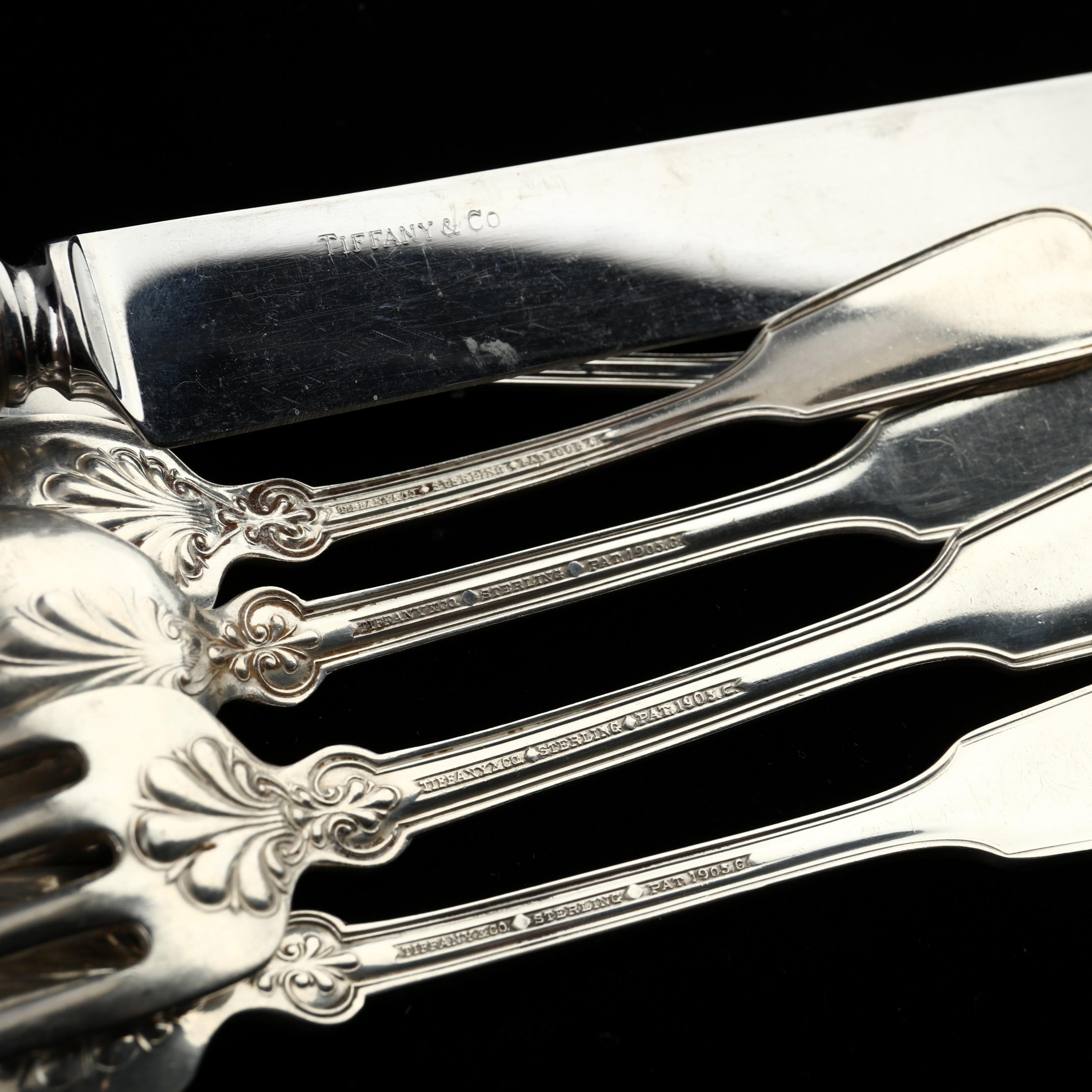 Tiffany & Co. Shell & Thread Sterling Silver Flatware (Lot