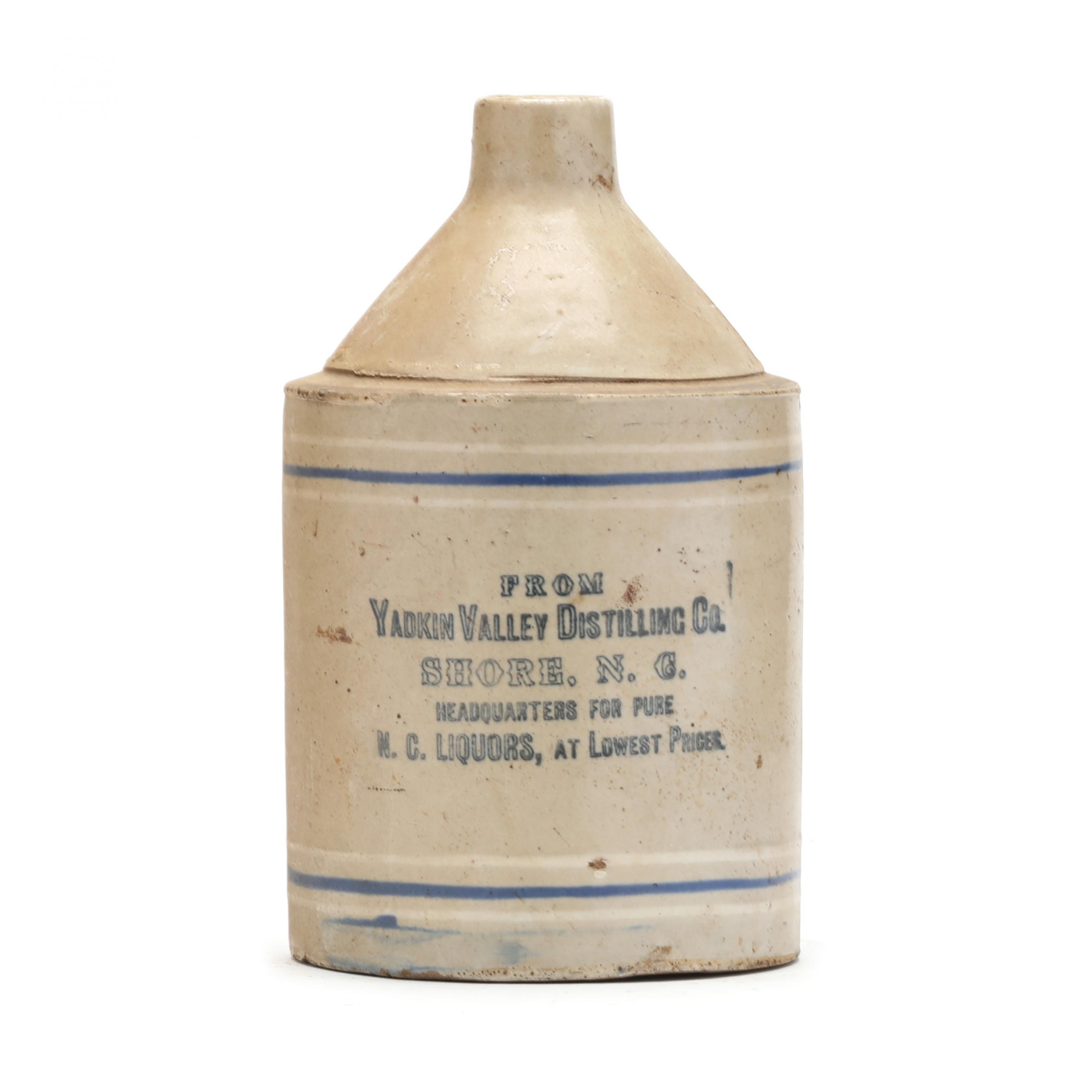 North Carolina Stoneware Liquor Jug, Yadkin Valley Distilling Co