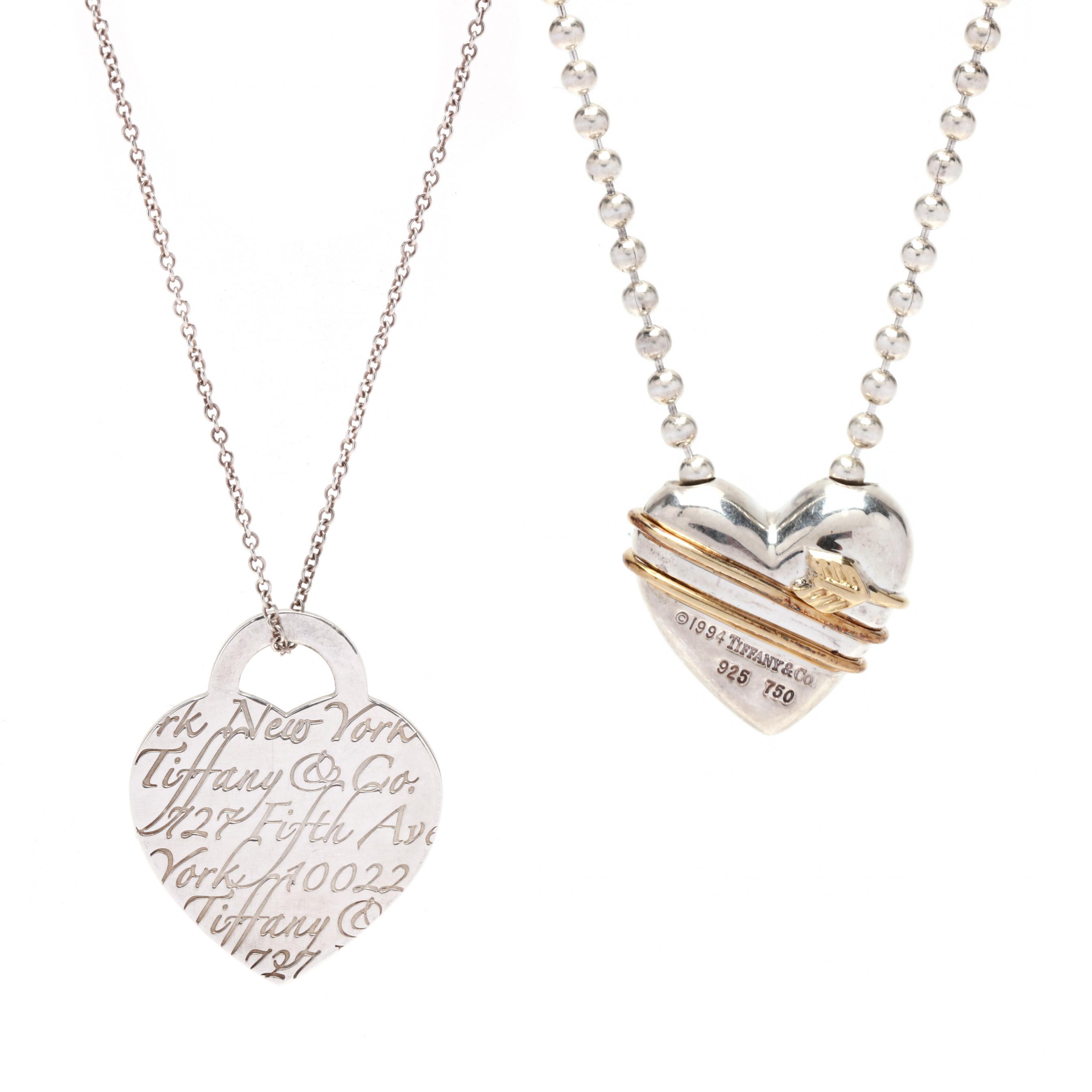 ★VINTAGE HOLLYWOOD★ Petit Two Heart Necklace_VH249ONE003M Vintage Heart Necklace, Double Heart Pewter Necklace - Etsy