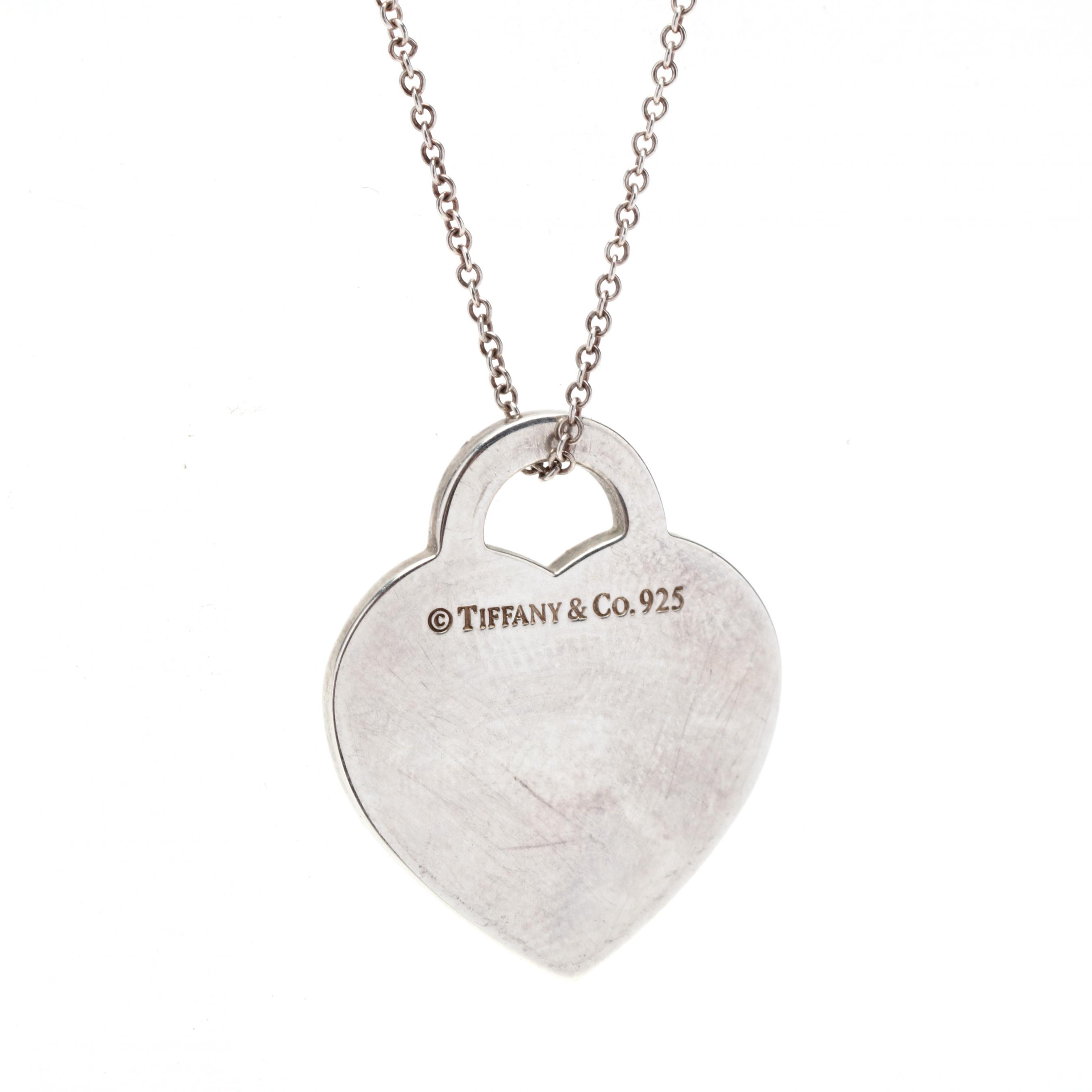 Two Sterling Silver Heart Necklaces, Tiffany & Co. (Lot 1253