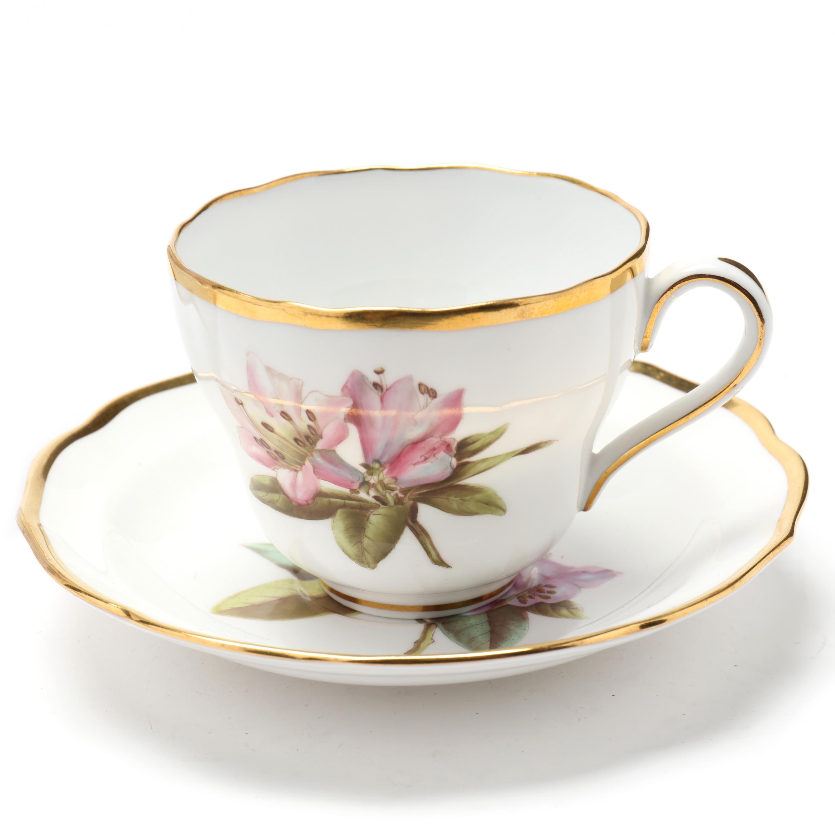 希少品！Spode　Fine Bone China　ARCADIAシリーズ　4枚 40) Piece Copeland Spode Rhododendron Luncheon China Set (Lot 346