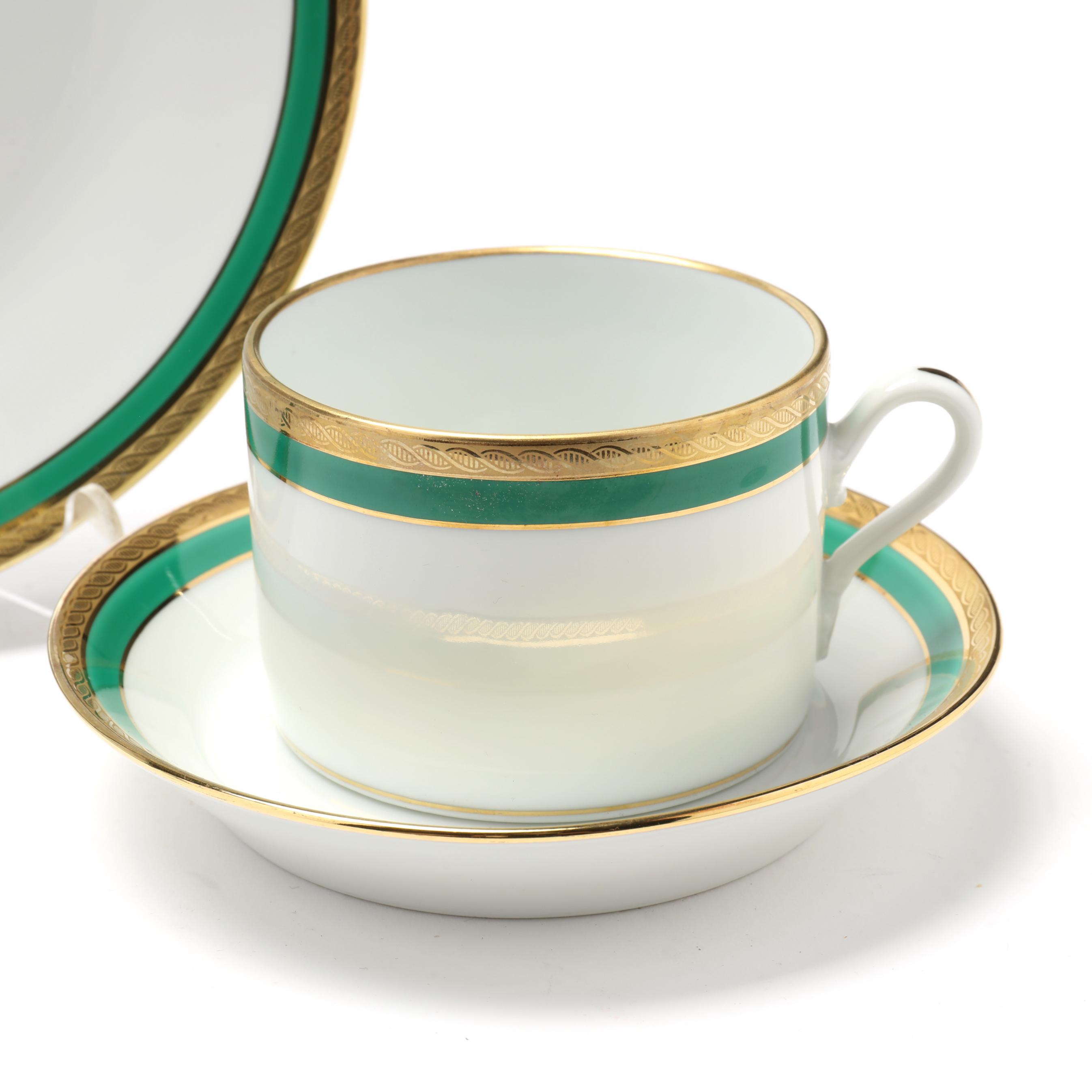 Richard Ginori, (51) Piece Set of Palermo Green Italian China