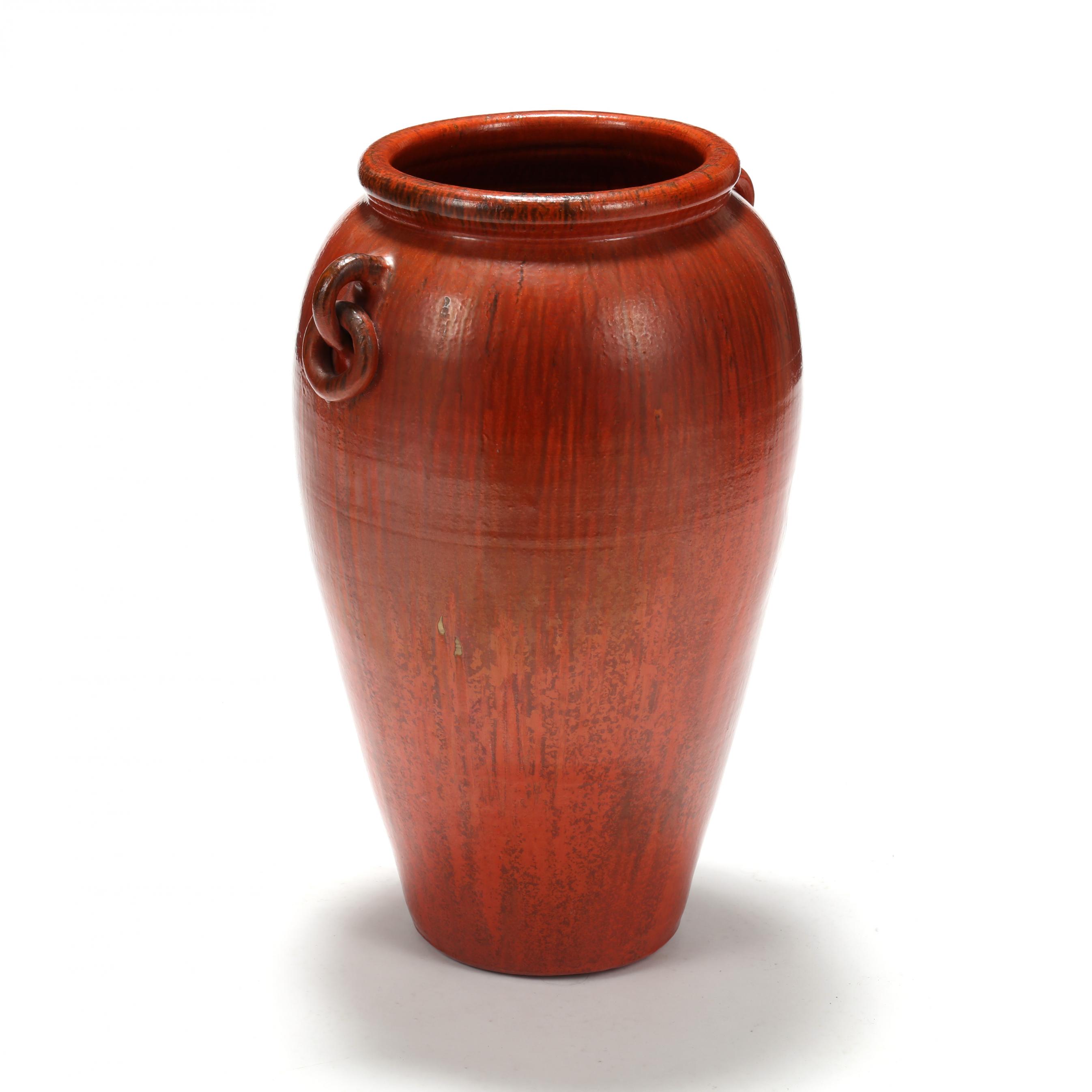 Attributed A.R. Cole Pottery (NC), Chrome Red Pottery Floor Vase