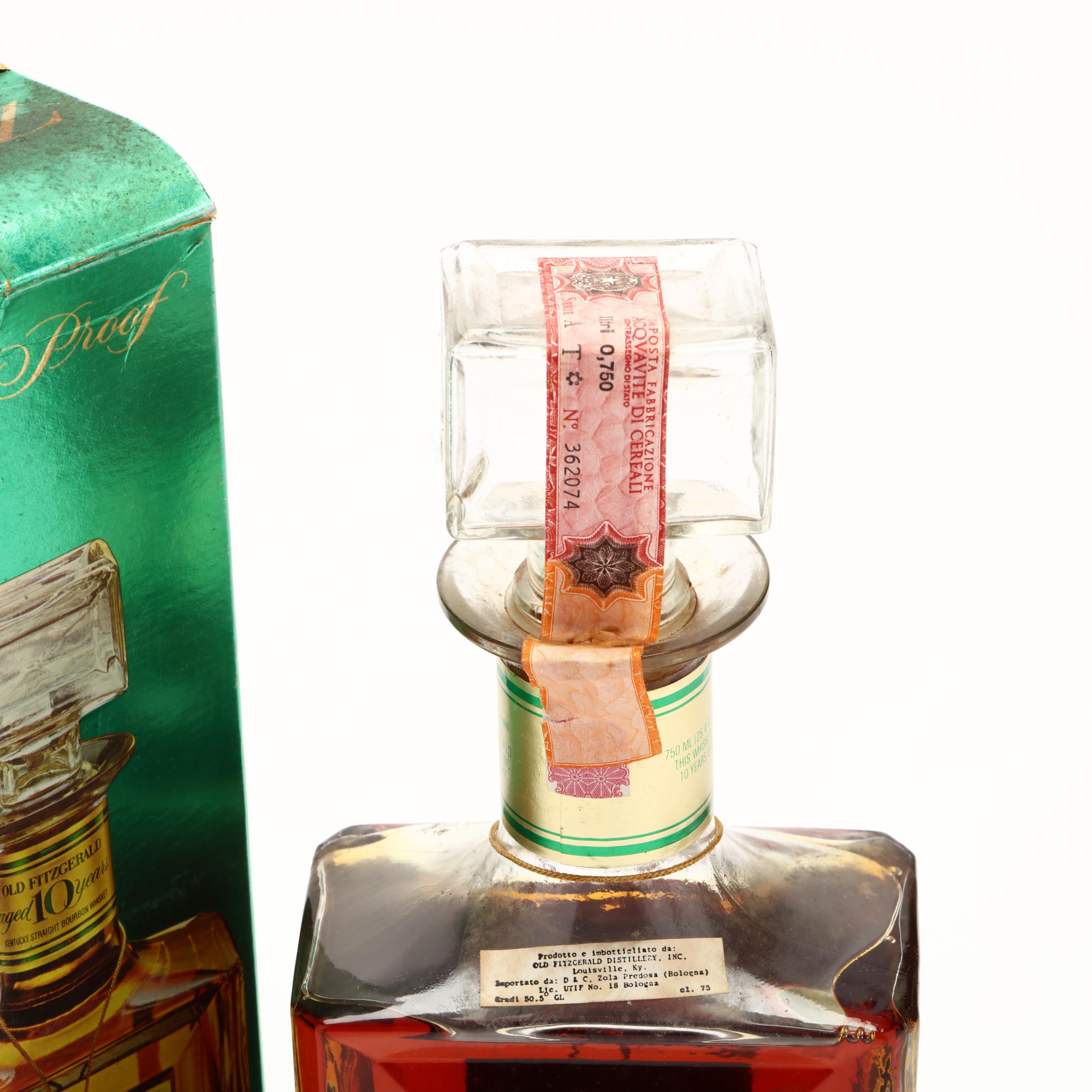 Old Fitzgerald 101 Proof Bourbon Whiskey in Glass Decanter (Lot
