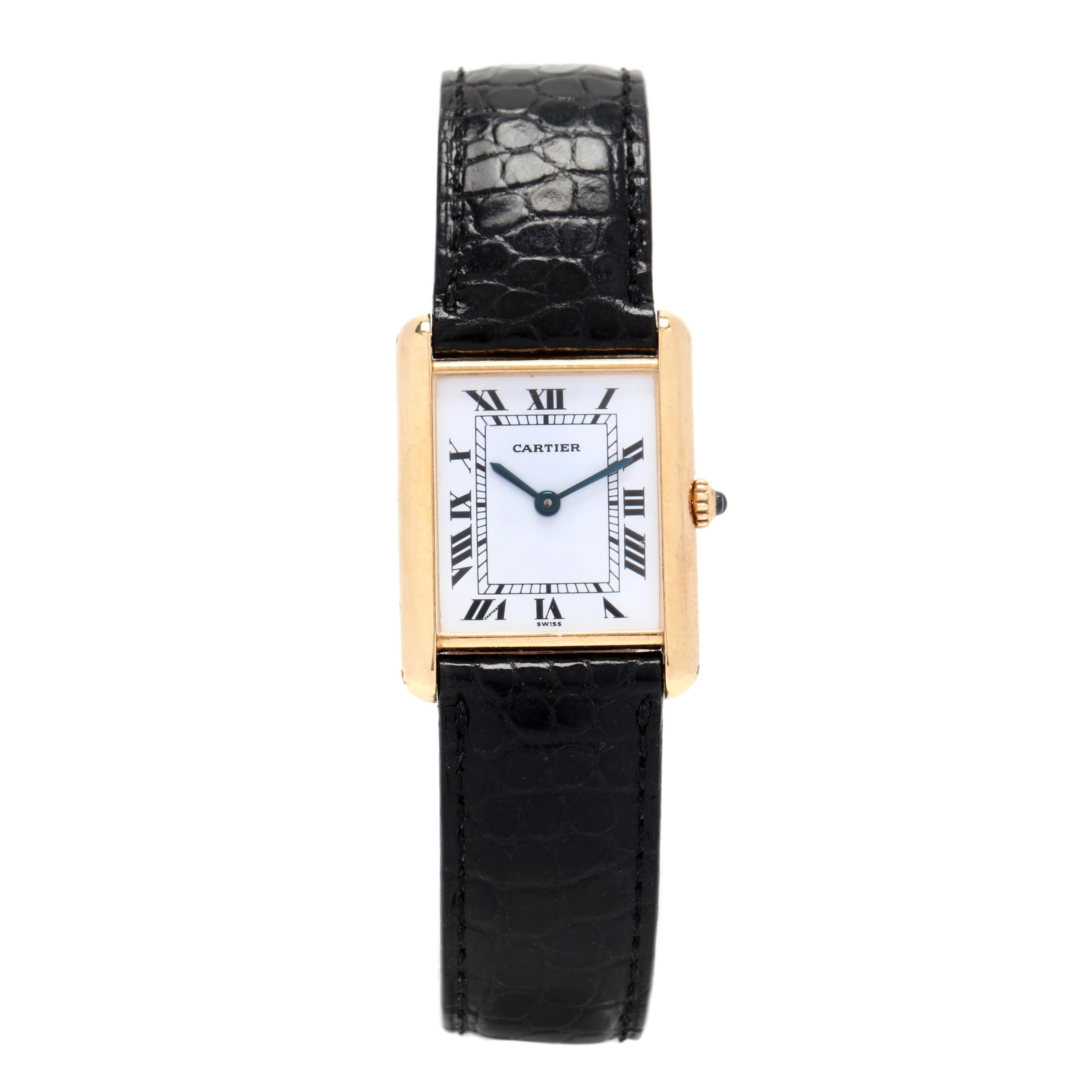 Cartier mut de Cartier ブラックレザーベルト長さ100cm CRL5000599 - タンク ベルト - ブラック カウハイド、パラジウム