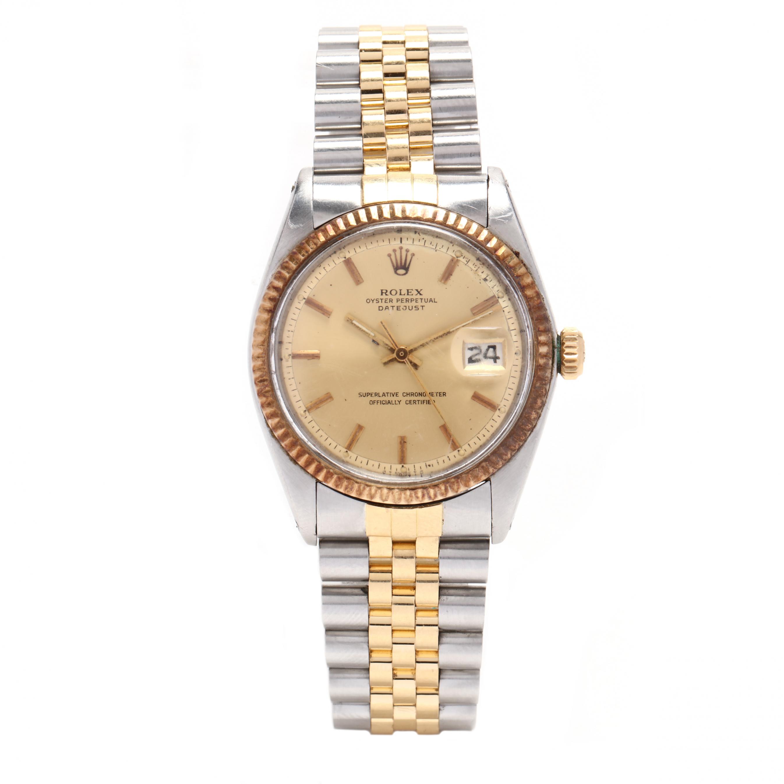 Gent's Two Tone Oyster Perpetual Datejust Watch, Rolex (Lot