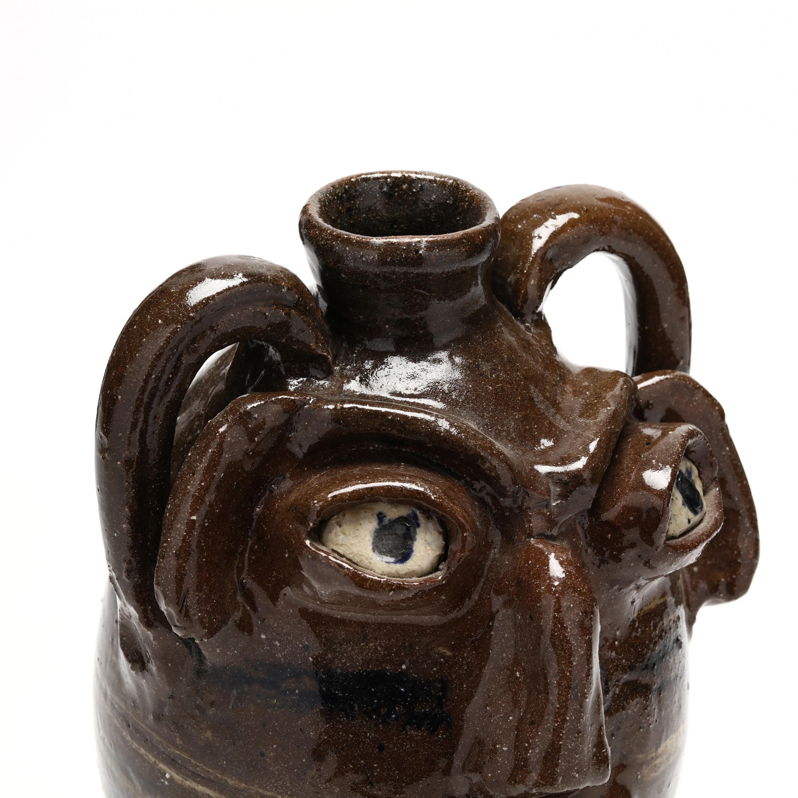 Burlon Craig (1914-2002, Lincoln County, NC), Swirl Clay Face Jug