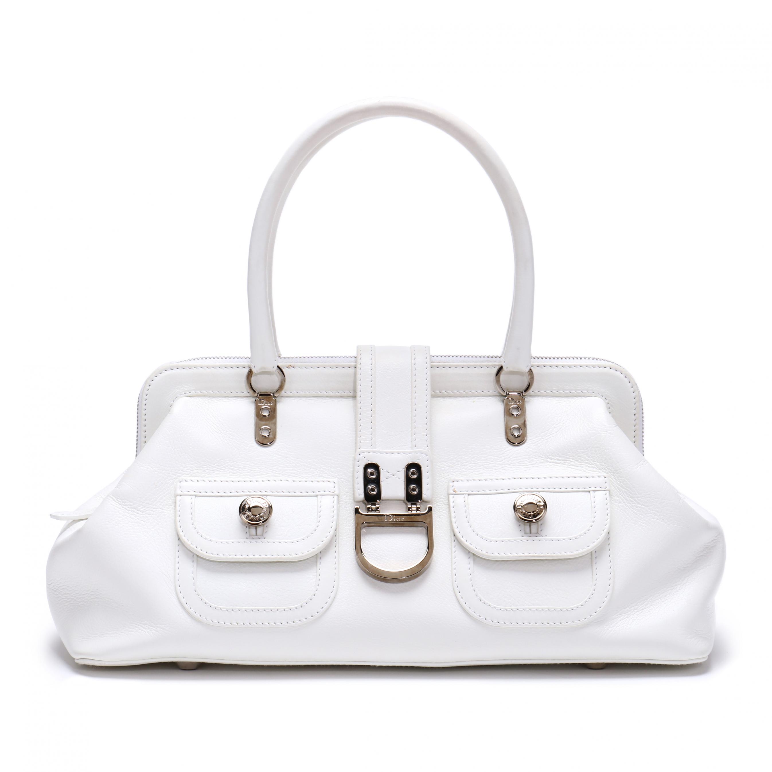 Christian Dior White Leather Flight Bag (Lot 3002 - Luxury