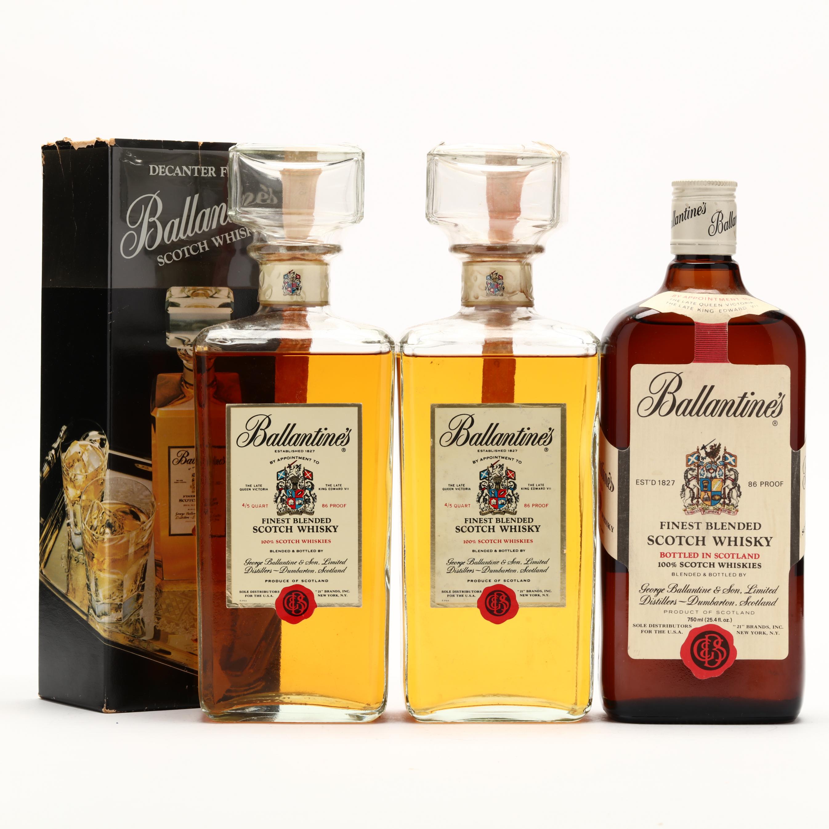 Ballantines Finest 1970s 4/5 Quart Scotch Whisky - 86 Proof