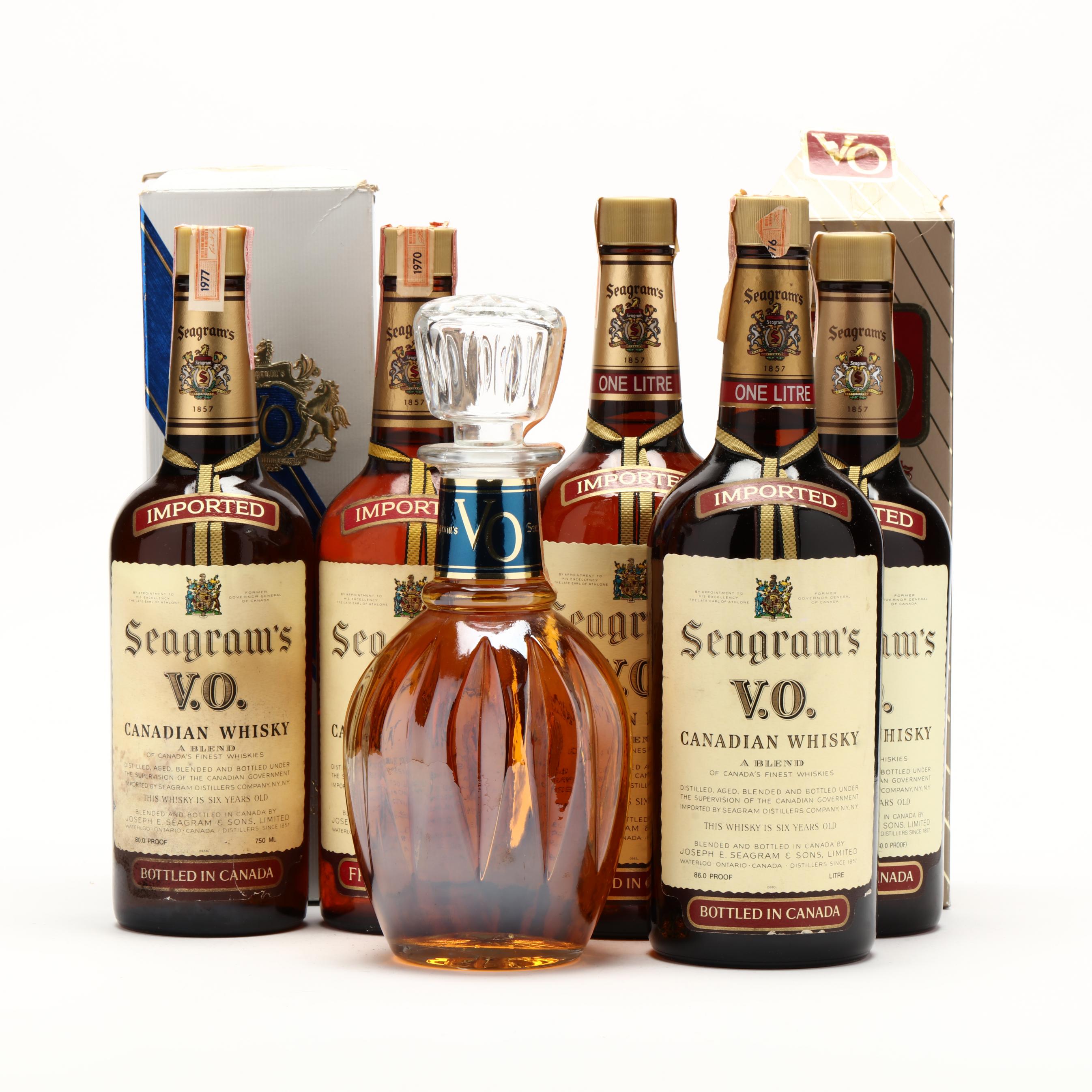古酒Seagram's V.O. Canadian Whisky VINTAGE SEAGRAM'S V.O. CANADIAN WHISKY EMPTY GALLON GLASS