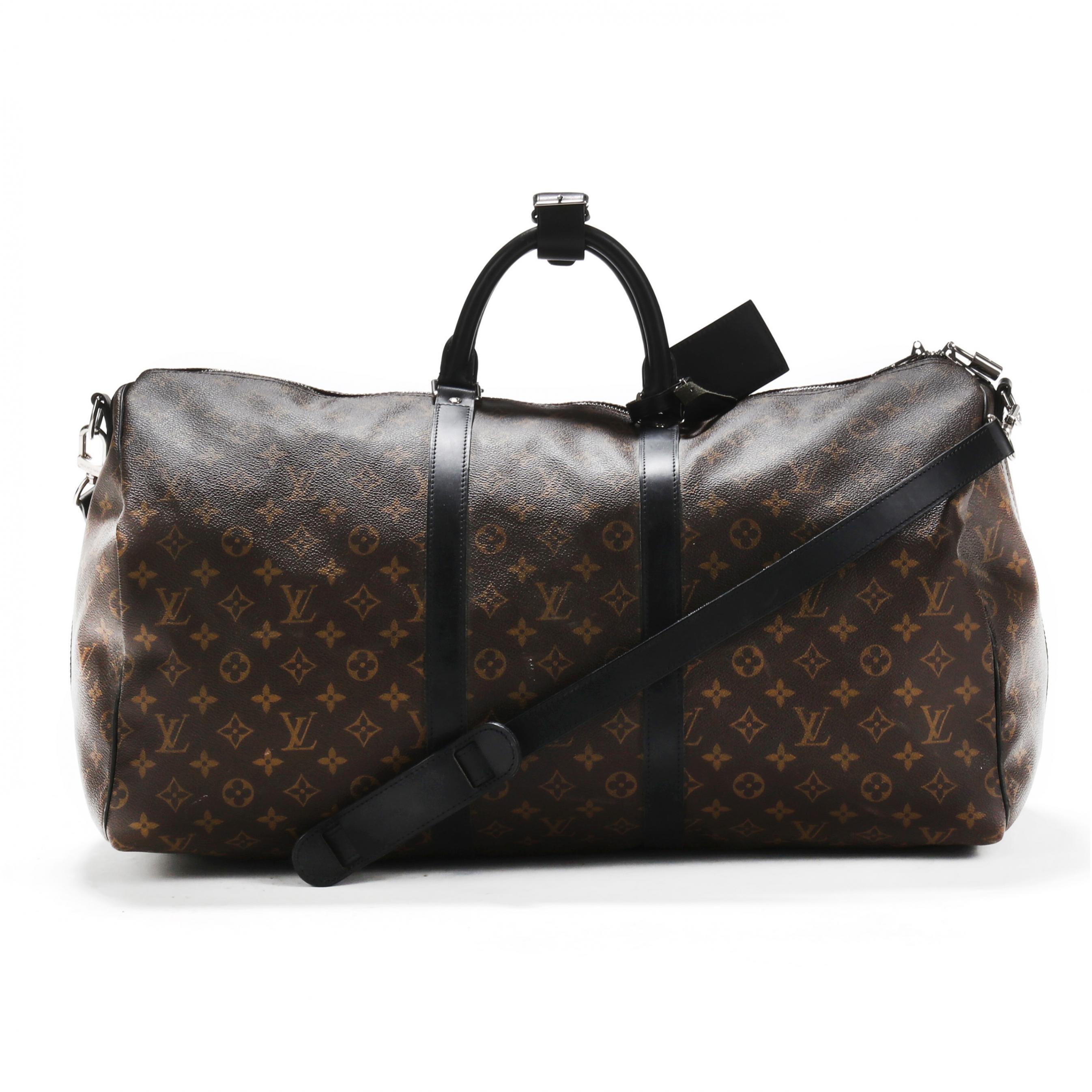 Louis Vuitton Monogram Macassar Keepall Bandouliere 55 w/ Tags