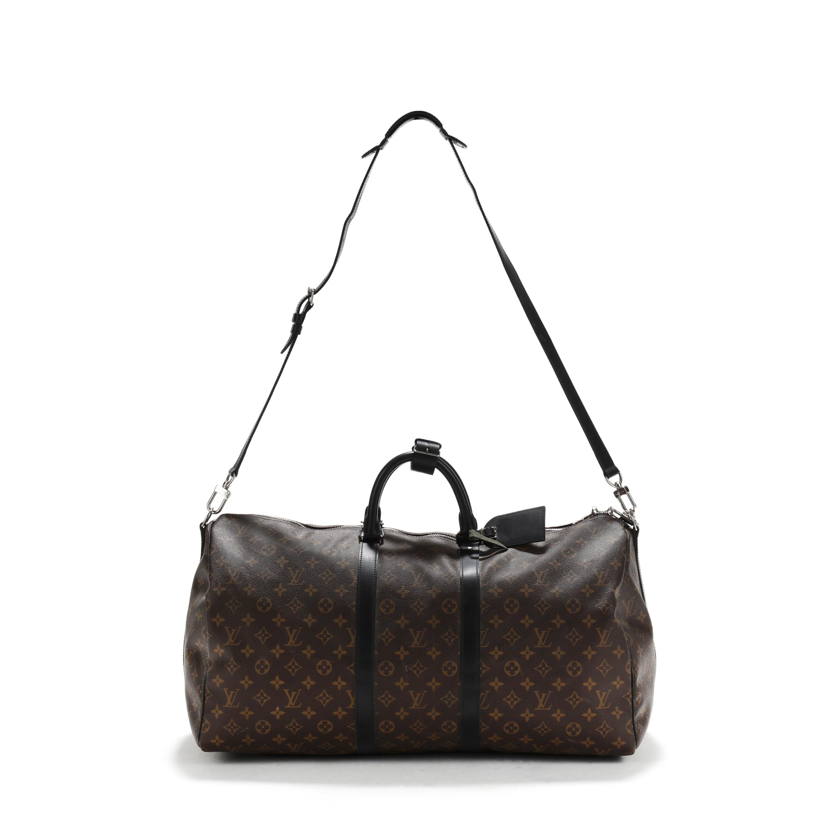 Authentic Louis Vuitton Macassar Monogram Keepall 55