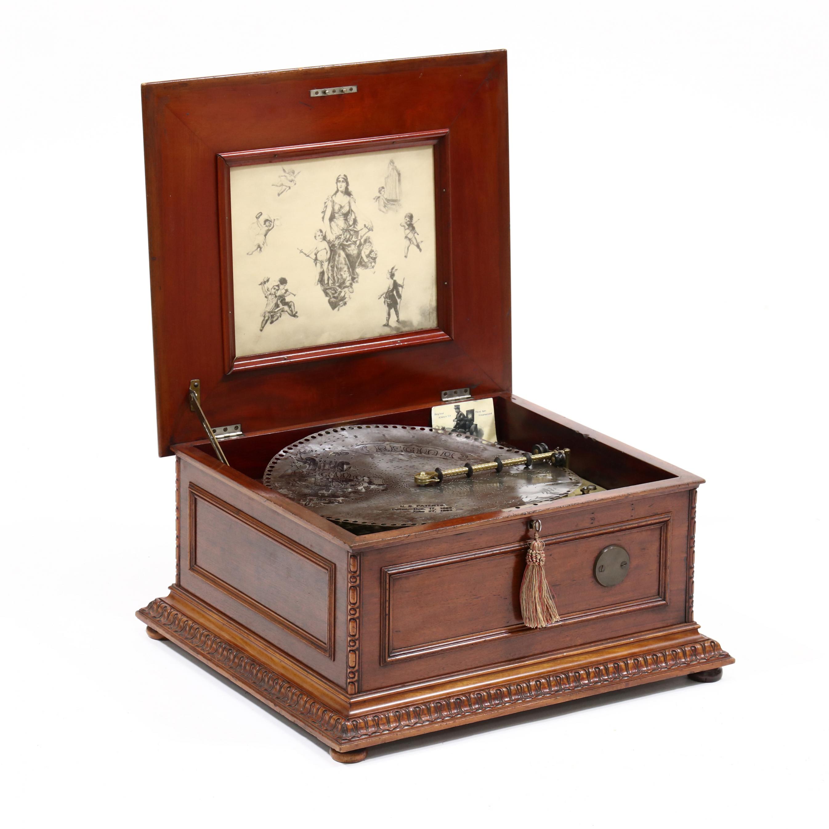 Regina 15-1/2 in. Double-Comb Music Box and (48) Discs (Lot 1333