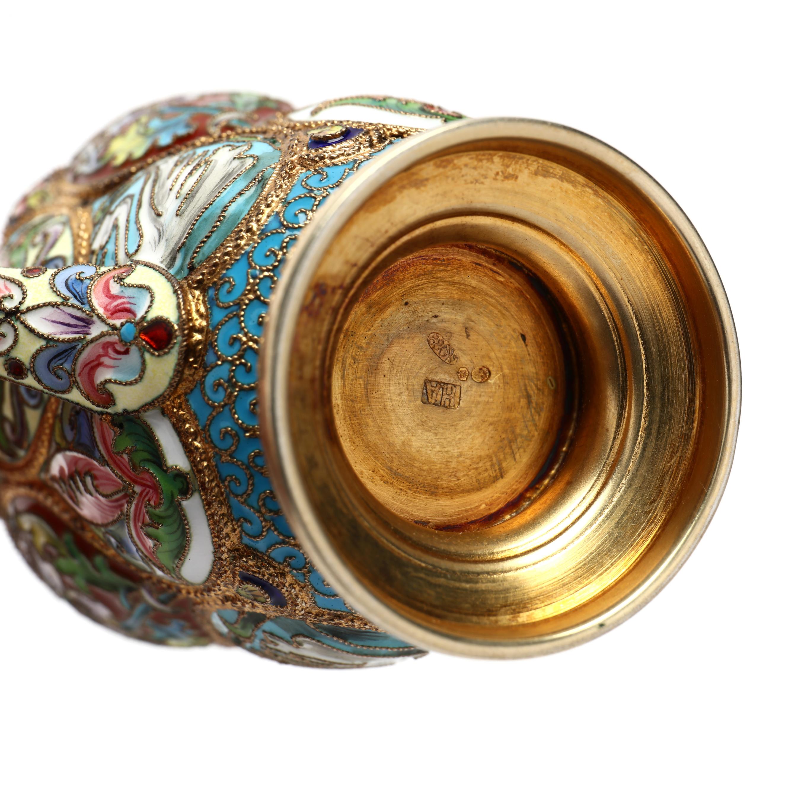 ASHULY COPPER ENAMELS 　小物入れ　イギリス製　エナメル A E Jones Arts Crafts Copper Silver Enamel Box - Levels Antiques
