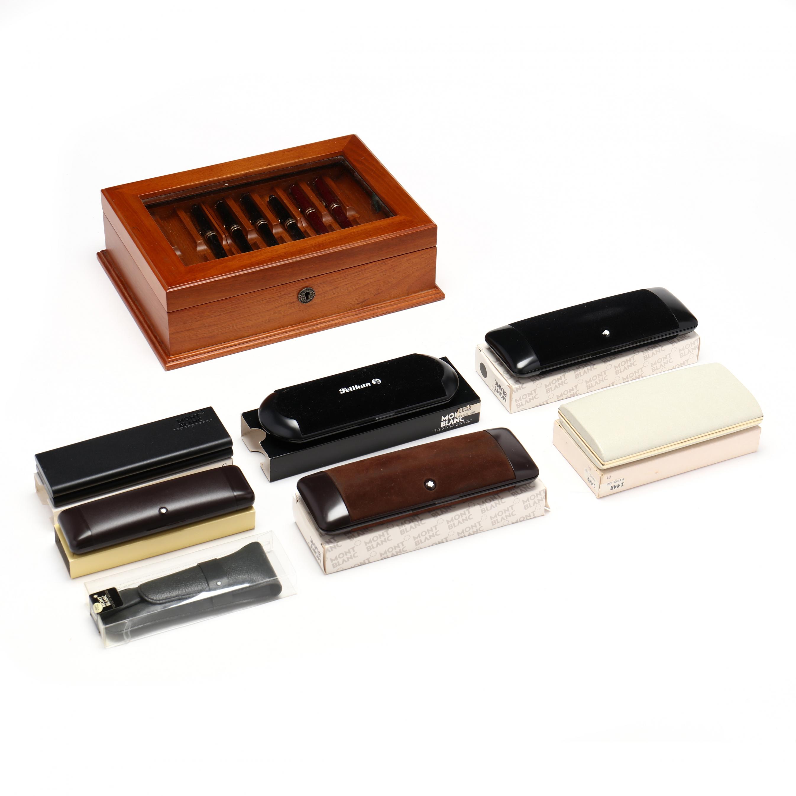 Six Montblanc Meisterstuck Writing Instruments with Display