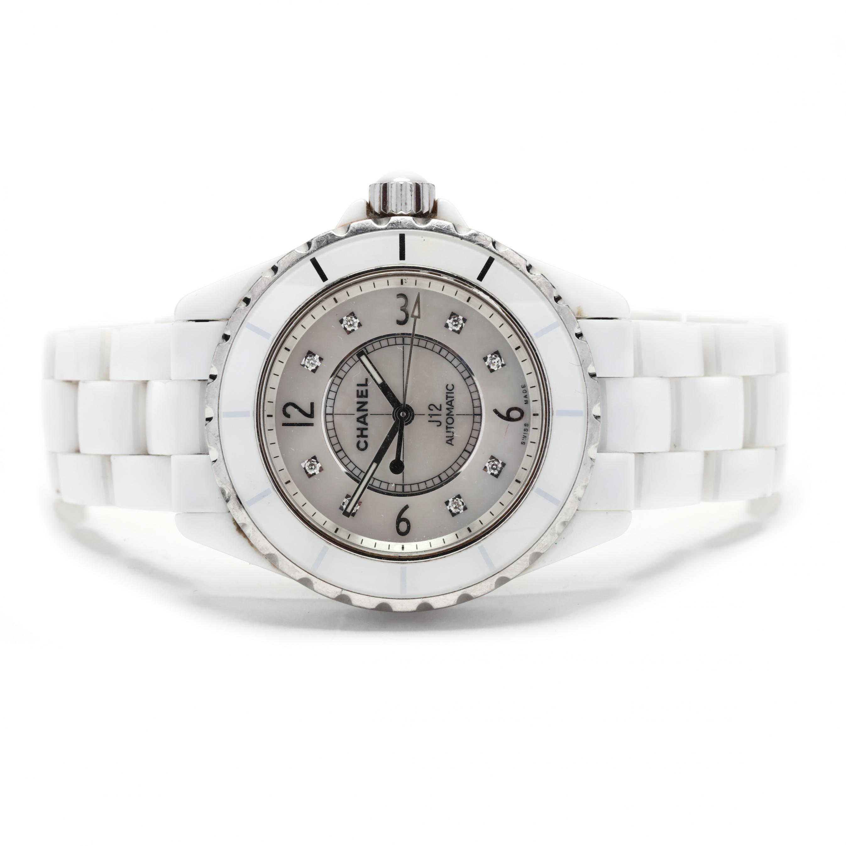 White Ceramic and Stainless Steel J12 Watch, Chanel (Lot 3020