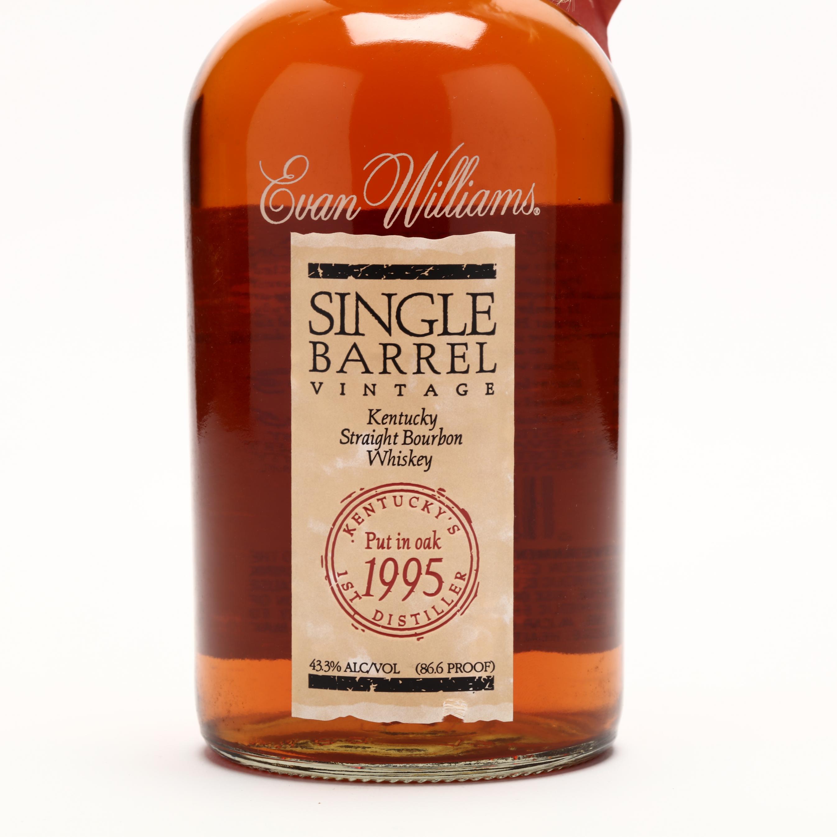 Evan Williams Single Barrel Bourbon Whiskey - Vintage 1995