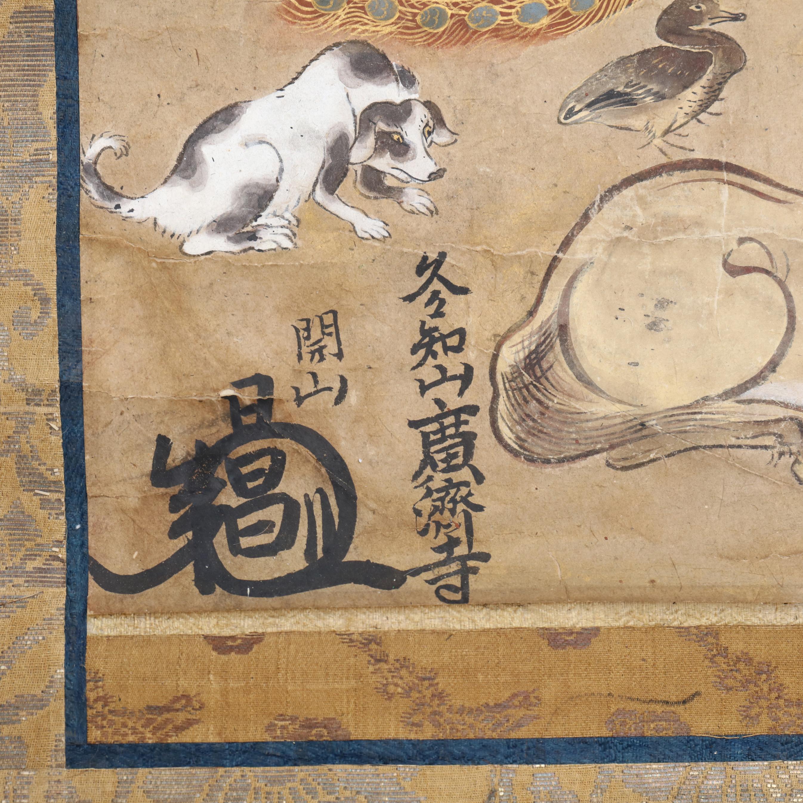 A Large Japanese Painting of the Death of the Buddha Nehan