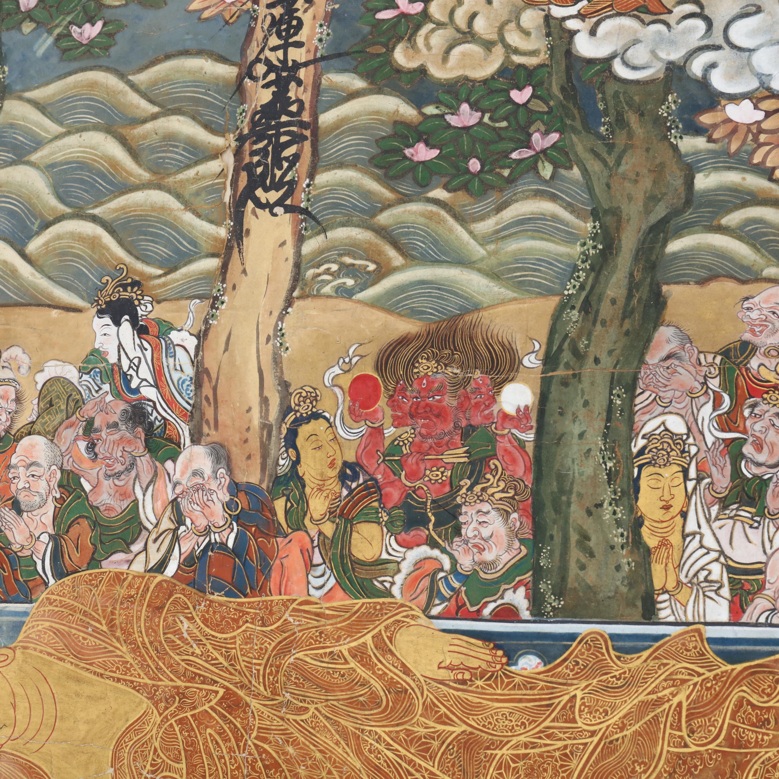 A Large Japanese Painting of the Death of the Buddha Nehan-zu 涅槃図 (Lot 147 - Signature Summer AuctionJun 10, 2023, 9:00am) A Large Japanese Painting of the Death of the Buddha Nehan-zu 涅槃図 (Lot 147 - Signature Summer AuctionJun 10, 2023, 9:00am)