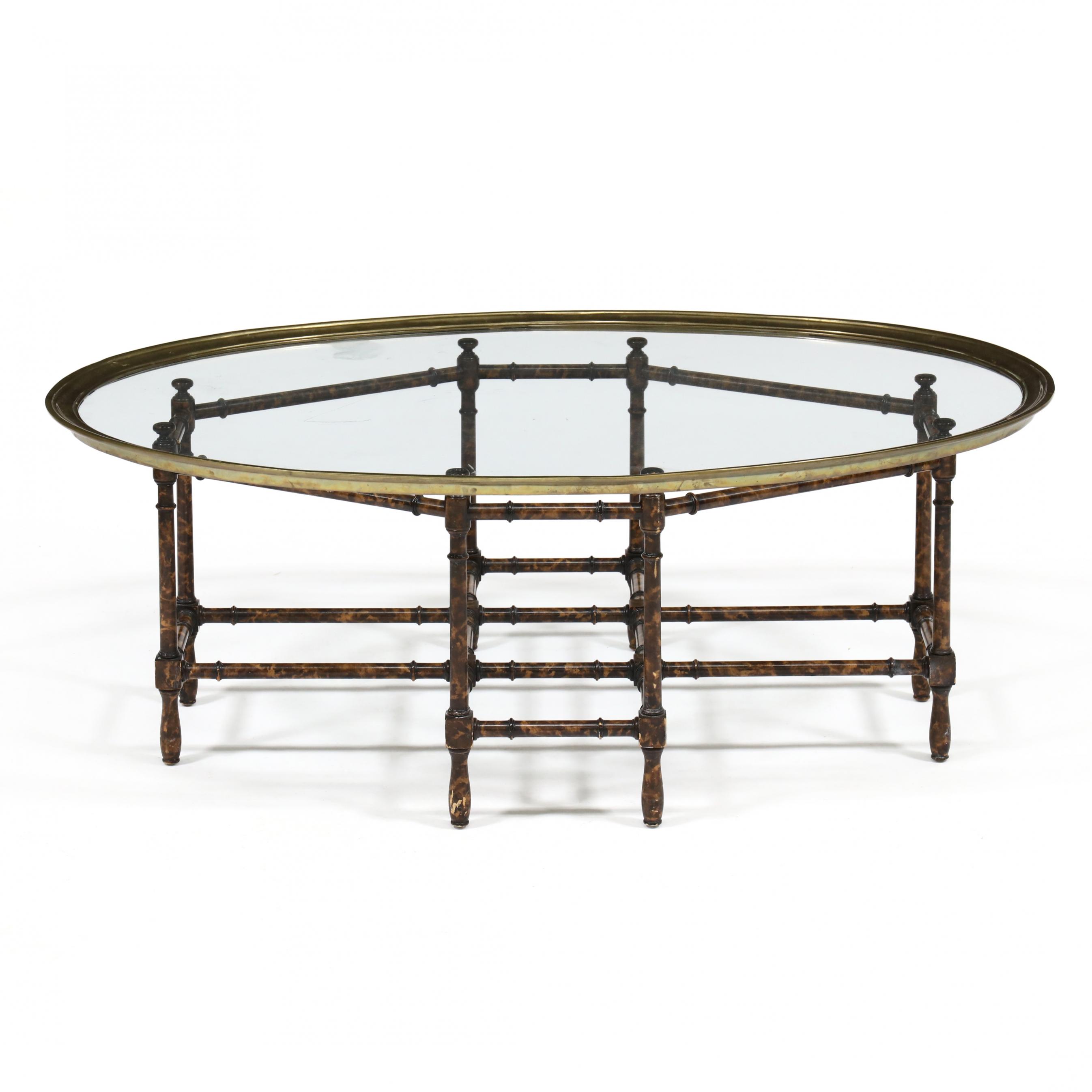 Baker faux bamboo coffee table deals