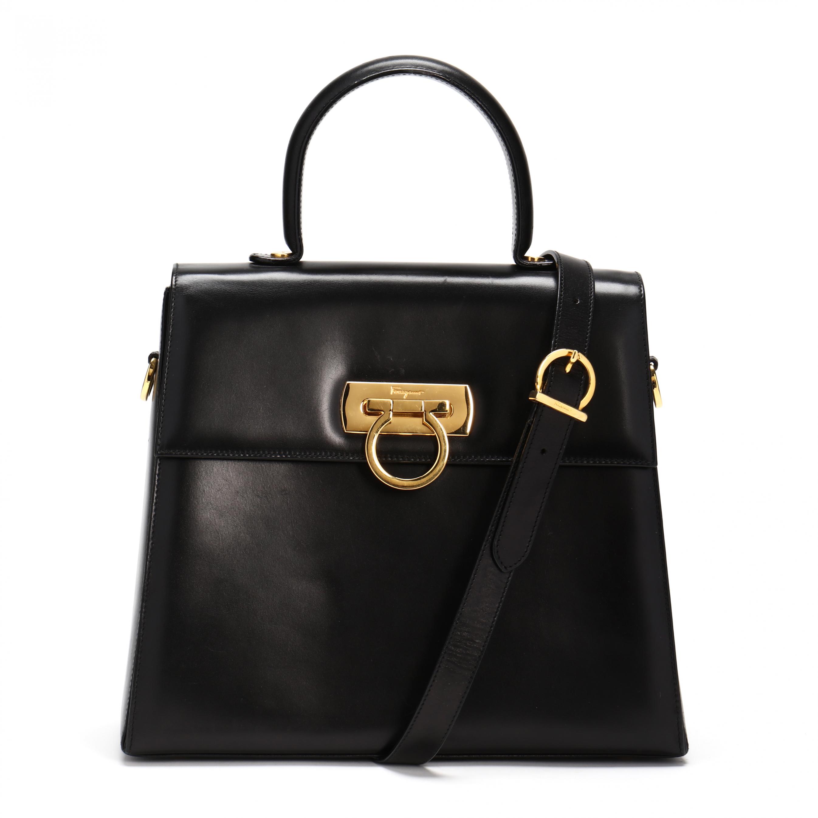 ショルダーバッグ・ポシェット FERRAGAMO 25SS BLACKGENCHINI ICONICMEDIUM TOPHANDLE KELLYBAG Ferragamo Iconic top-handle Bag | Black | FARFETCH